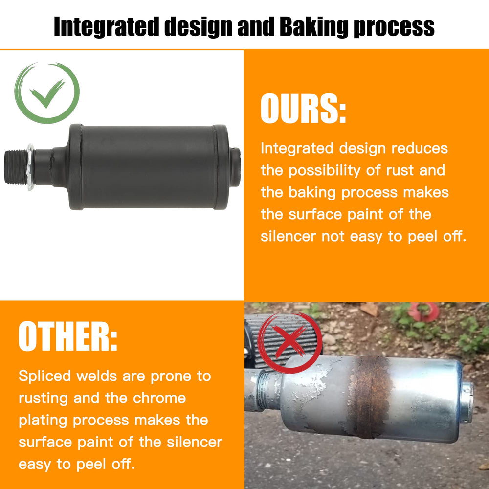 FVRITO muffler installed on minibike demonstrating easier quieter ride