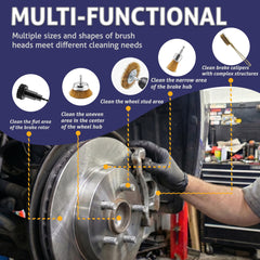 FWEXCK assortment of wire brushes in varying sizes for cleaning lug studs and tight hub pockets efficiently
