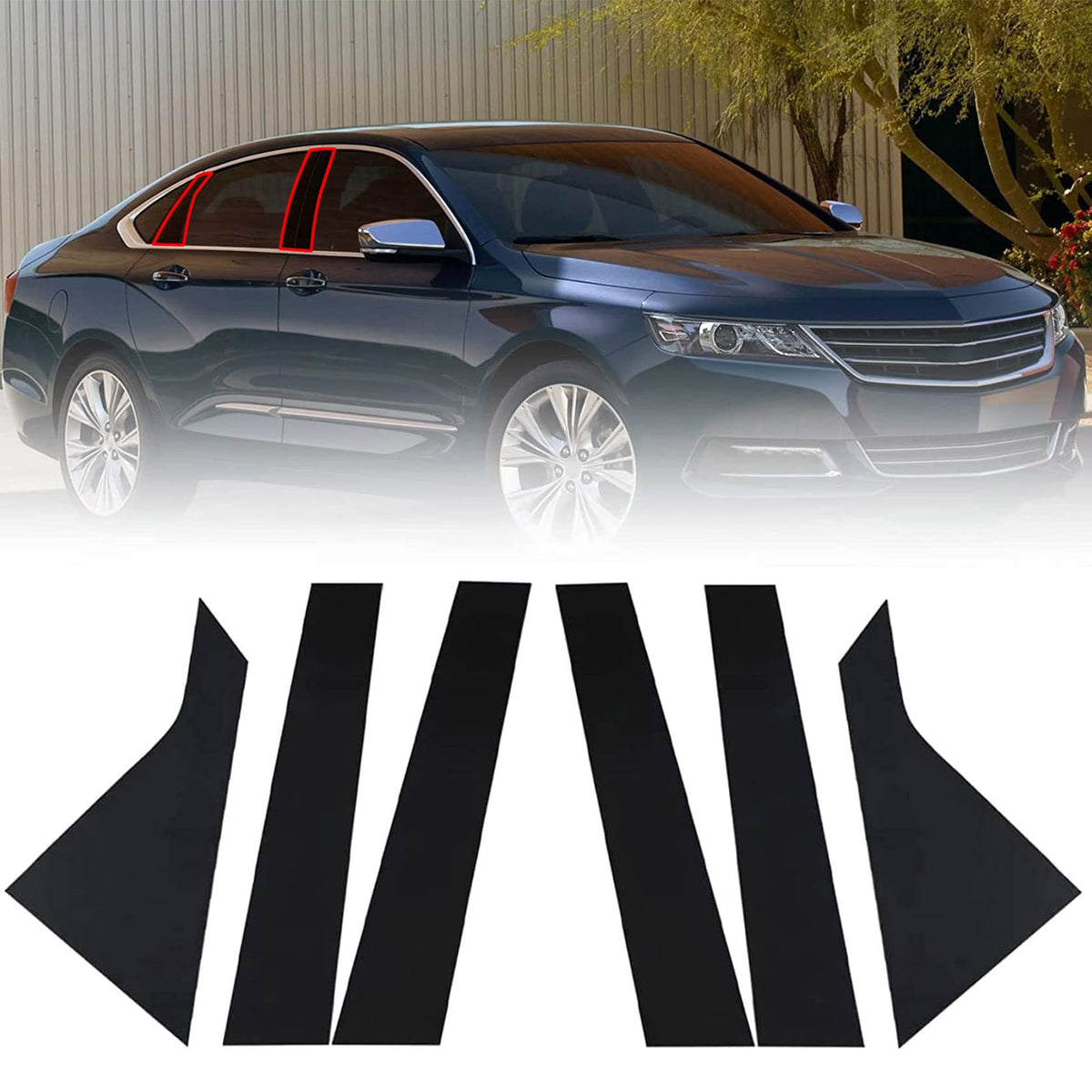 FZJDSD front view of glossy black pillar posts showing clean finish and improved appearance