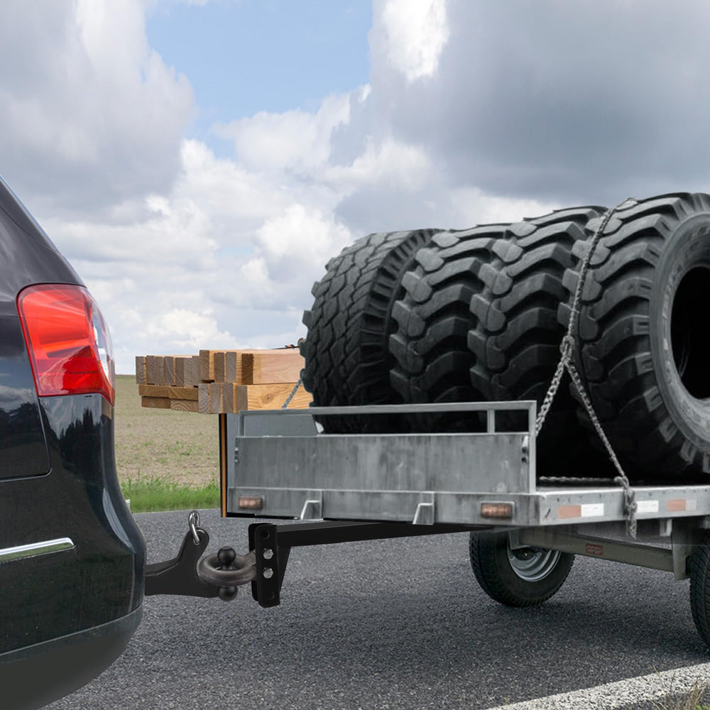 GADFISH lunette ring mounted on trailer showing real-world towing setup benefit