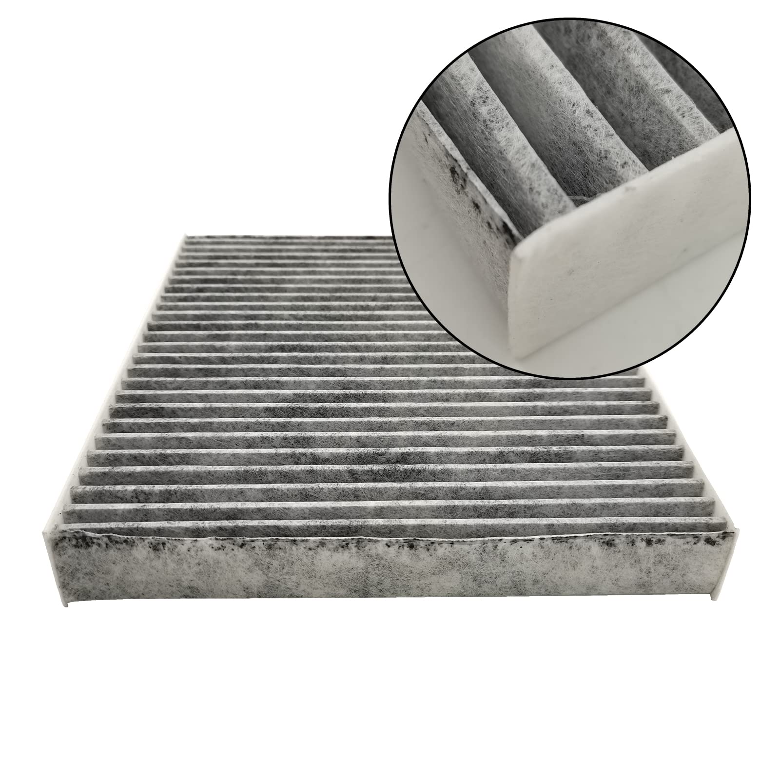 GaeaAuto cabin filter close-up of pleated media, improves interior air quality