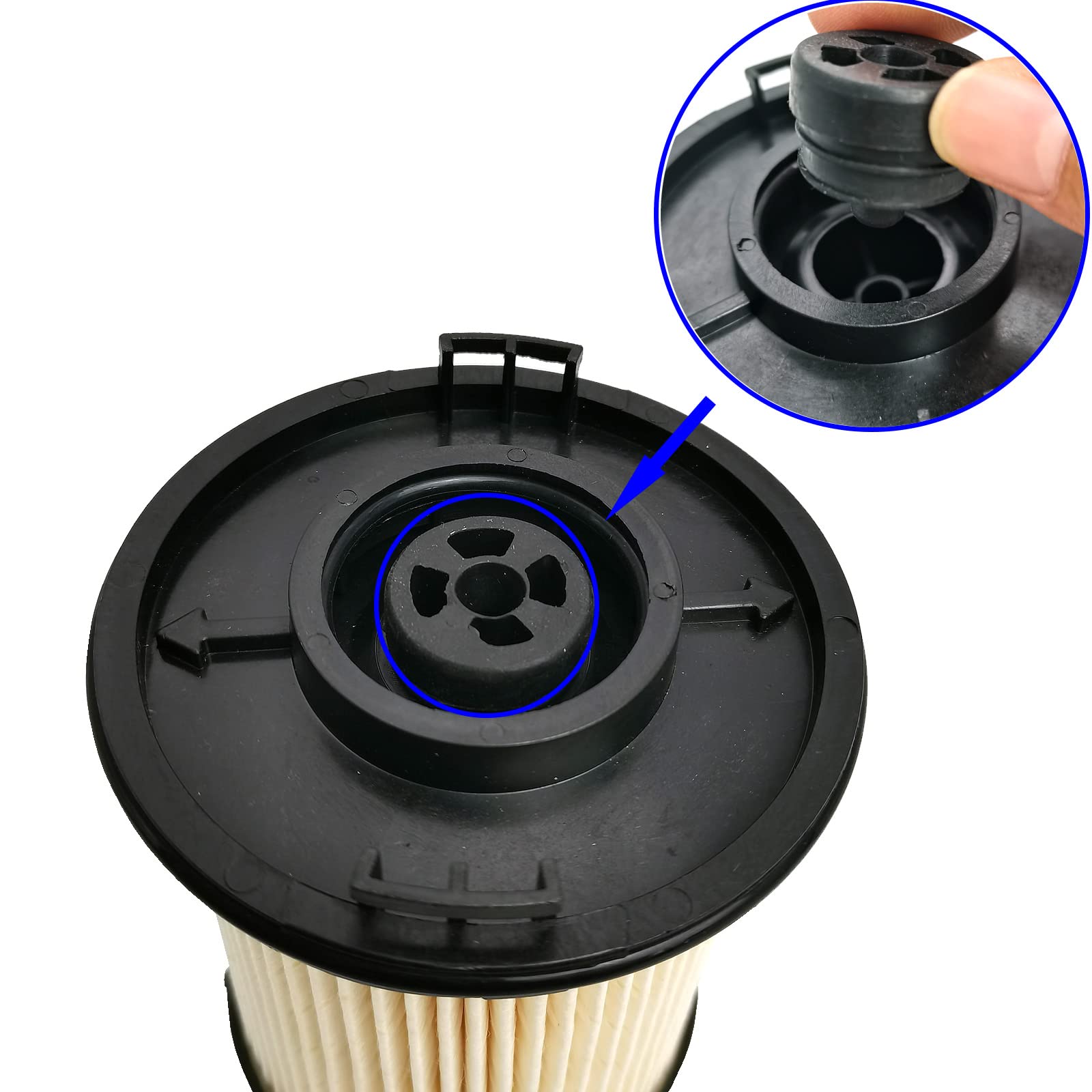 GaeaAuto fuel filter showing media cross-section for reliable fuel protection