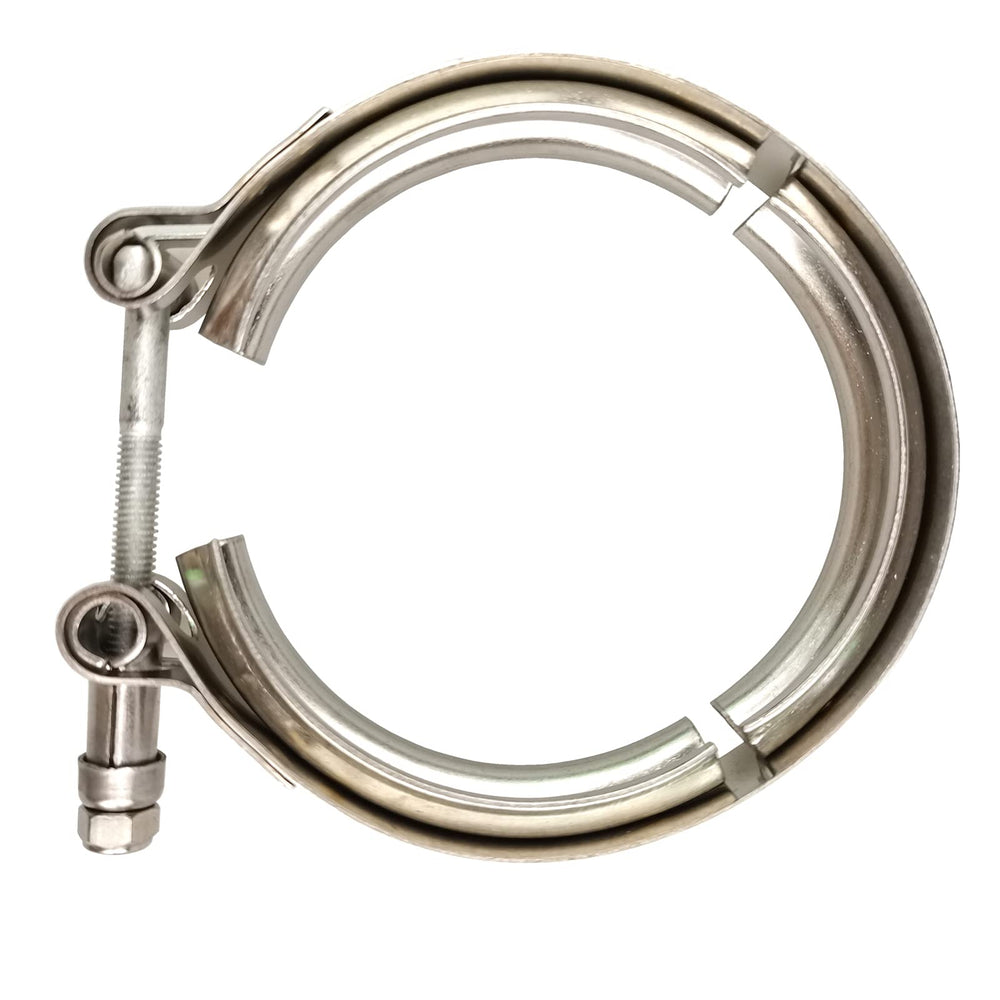 GaeaAuto clamp installed on turbo and downpipe demonstrating leak-resistant connection