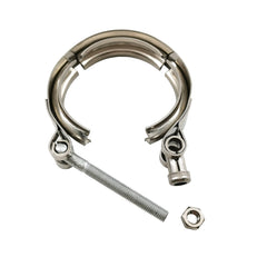 GaeaAuto side profile clamped on a v-band flange demonstrating tight seal benefit