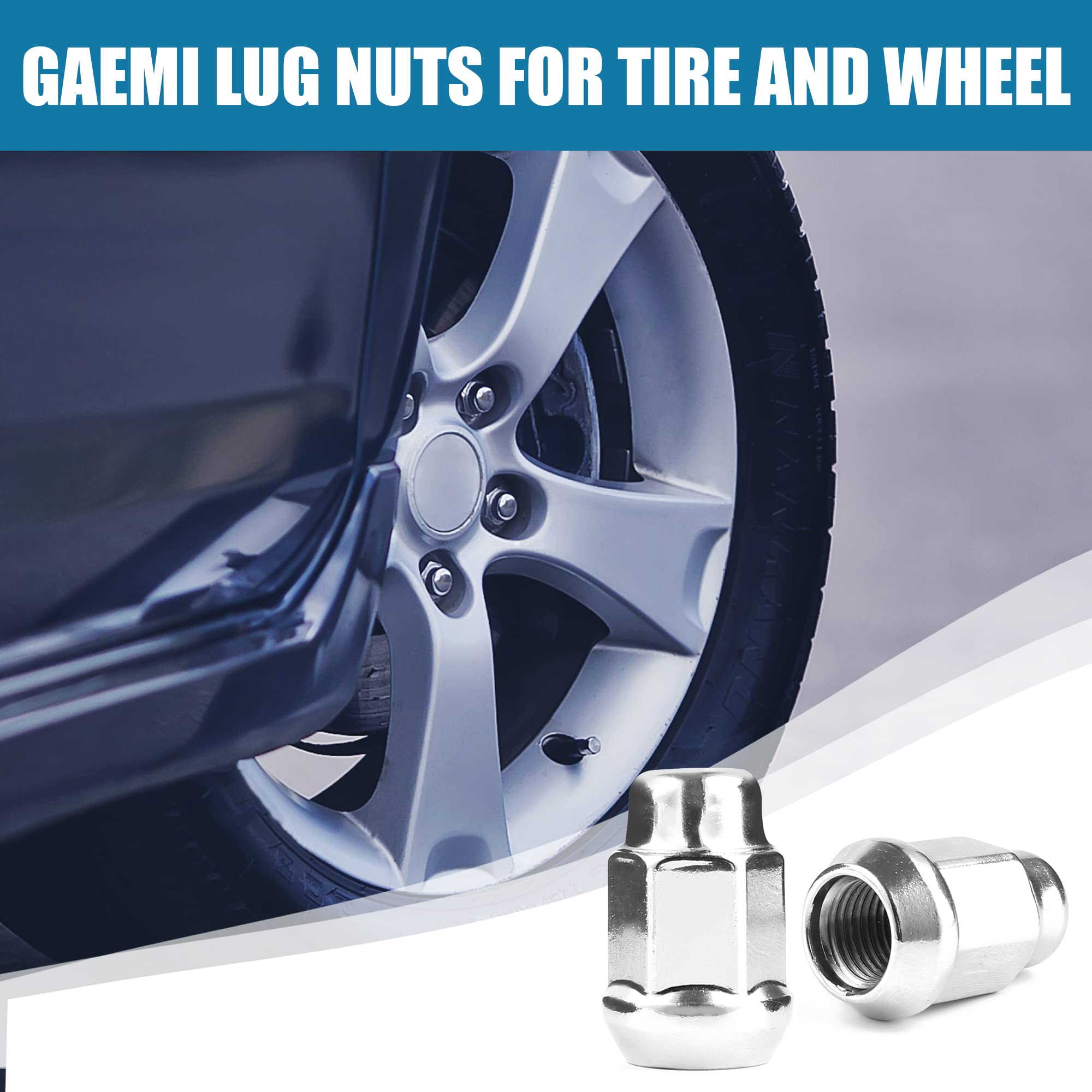 Gaemi lug nuts mounted on aftermarket wheel illustrating proper fit and finish