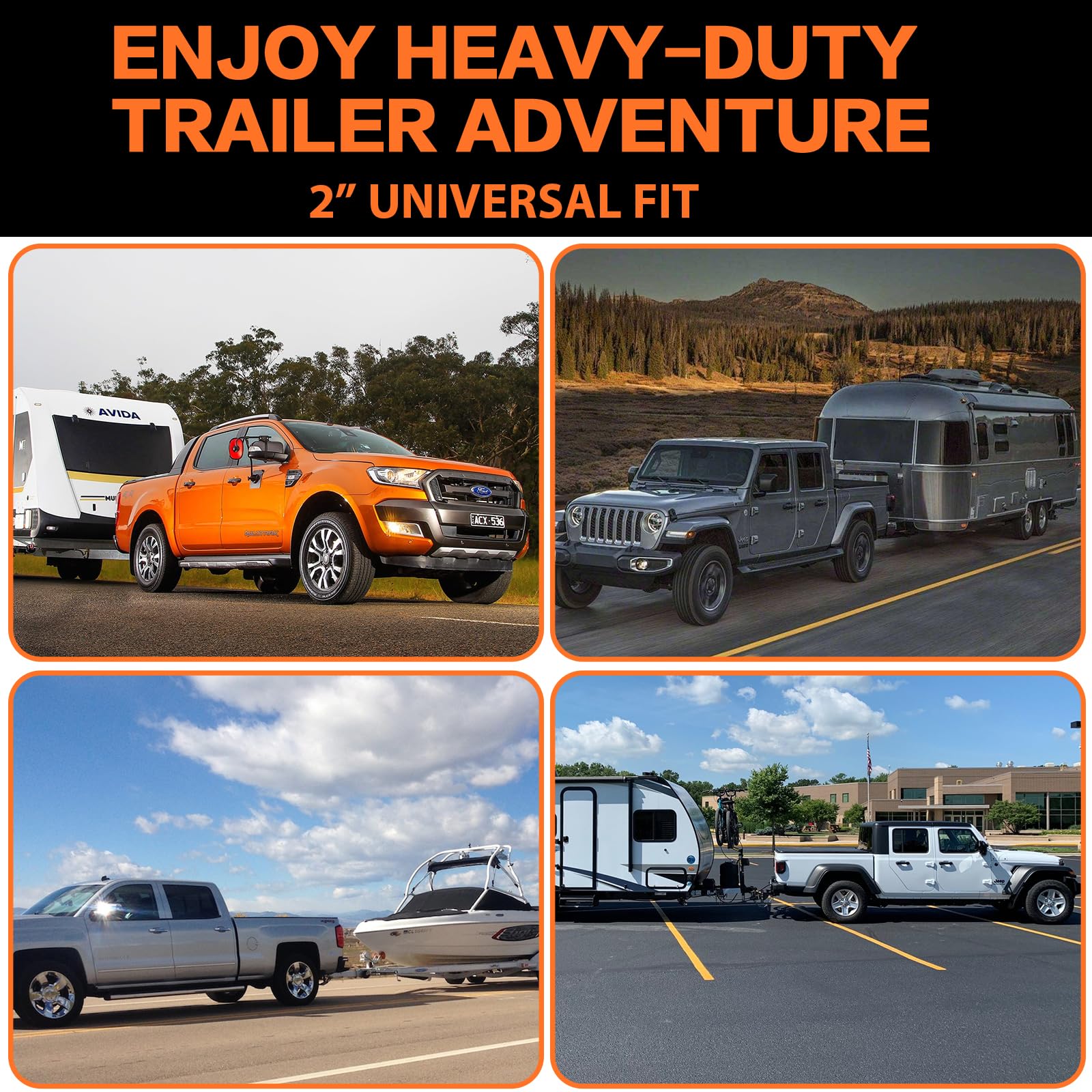 GAFONAXDRI mounted on truck towing a trailer, showcases real-world towing performance