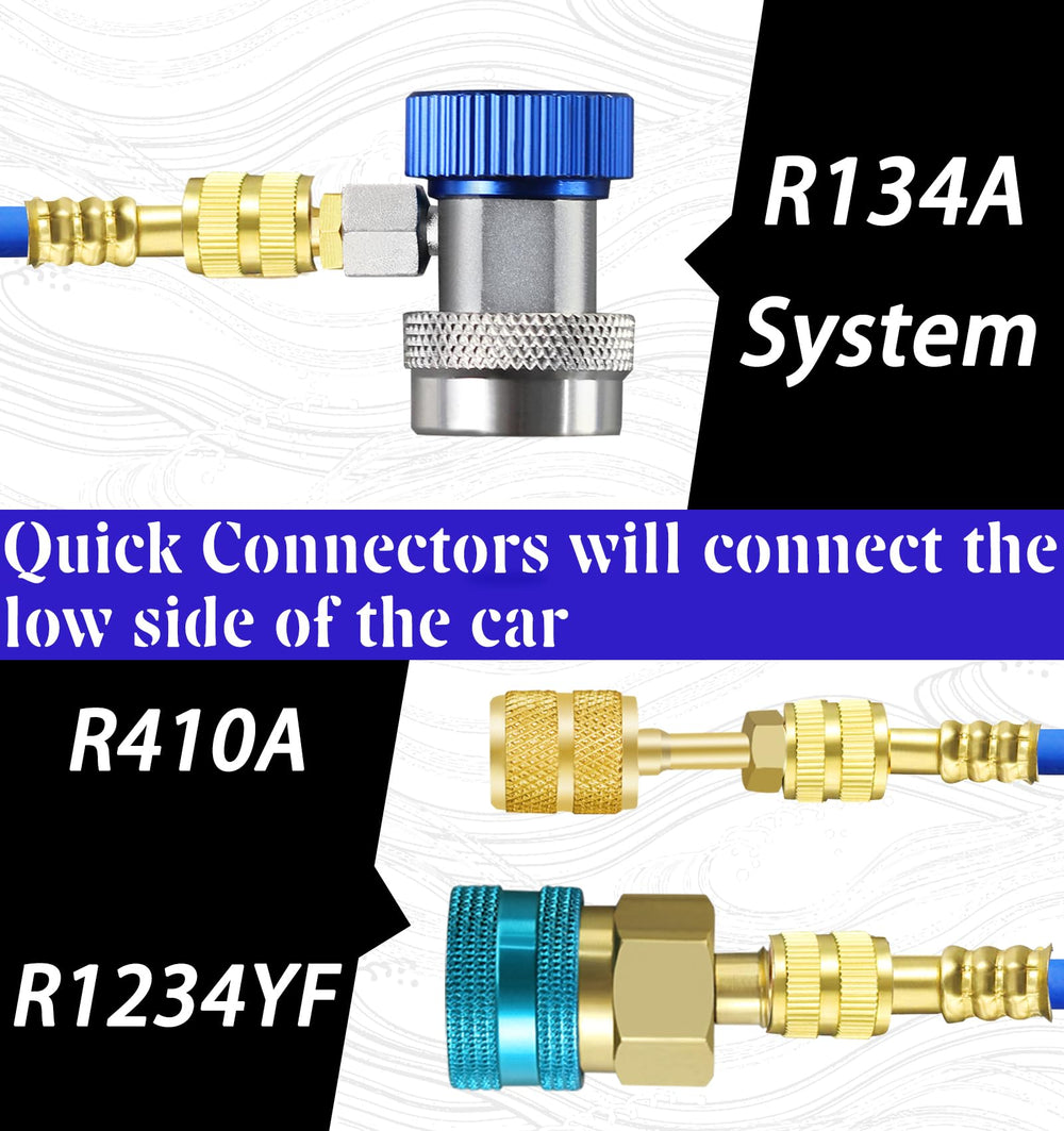 GallopMax R134A and R1234YF couplers arranged to prevent wrong connections