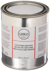 Gamblin cold wax medium front container showing label and 16 oz size benefits texture control