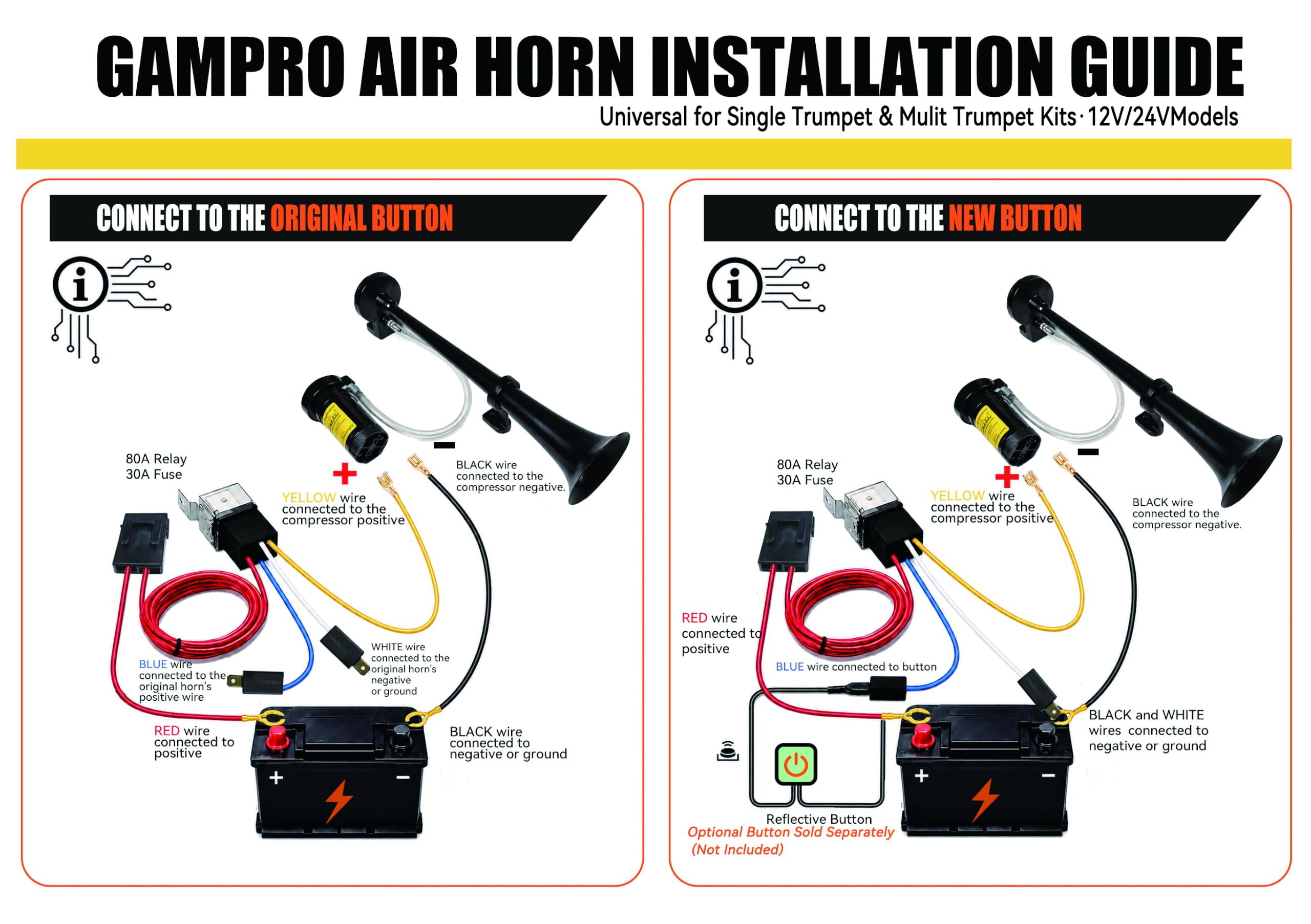 GAMPRO horn mounted on truck for loud roadside alerting and safety benefit