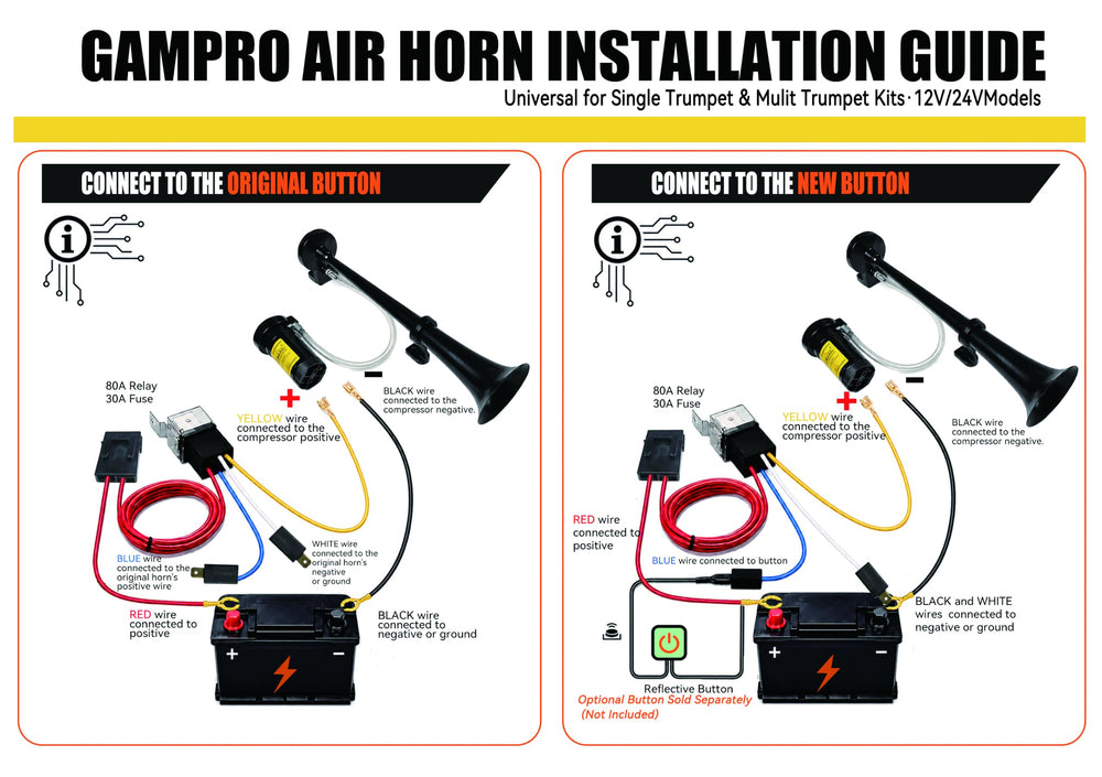 GAMPRO horn mounted on truck for loud roadside alerting and safety benefit