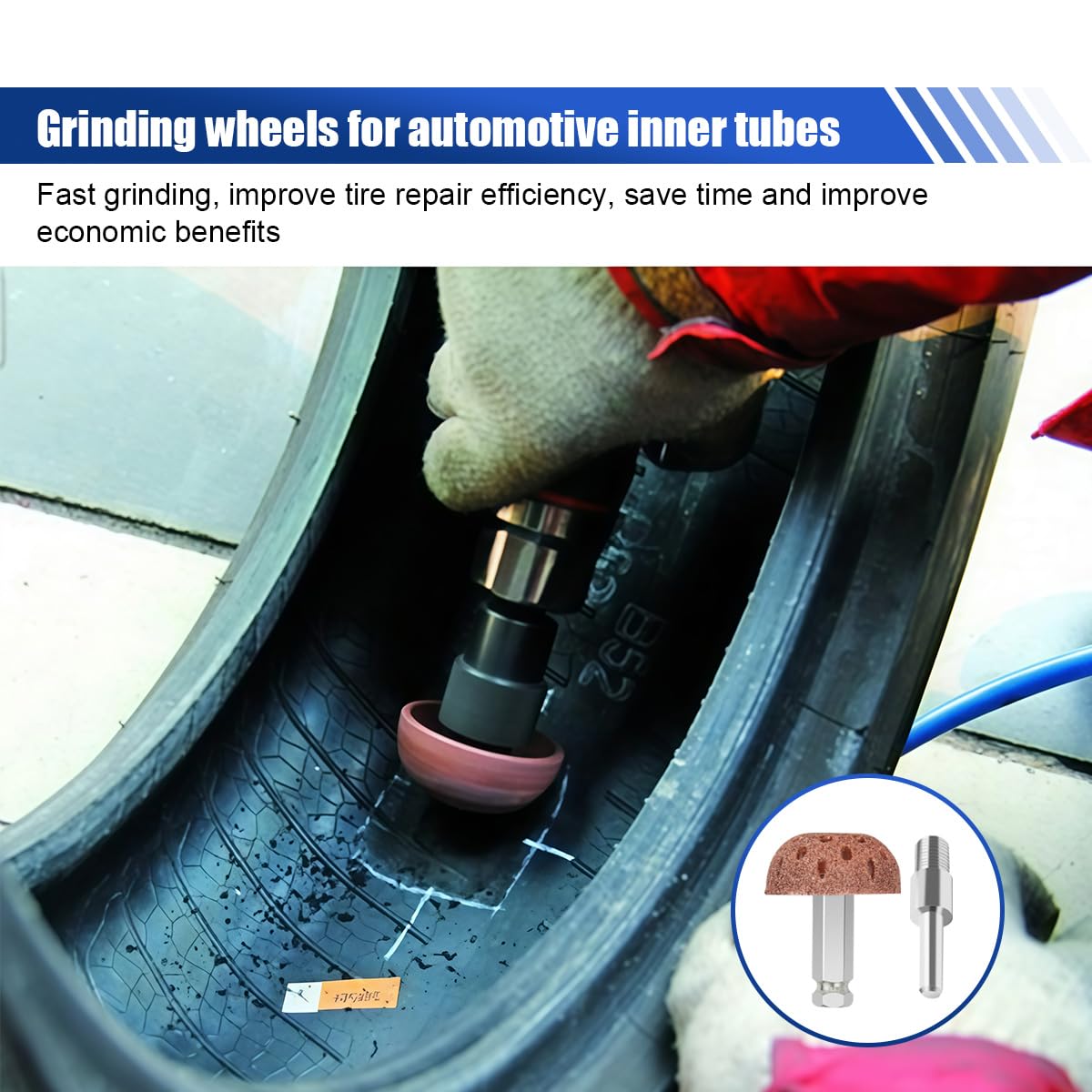 GAOLAOSY tools in use on tire demonstrating fast DIY puncture repair