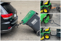 Garbage Commander front view of combo hitch showing heavy-duty build and secure towing