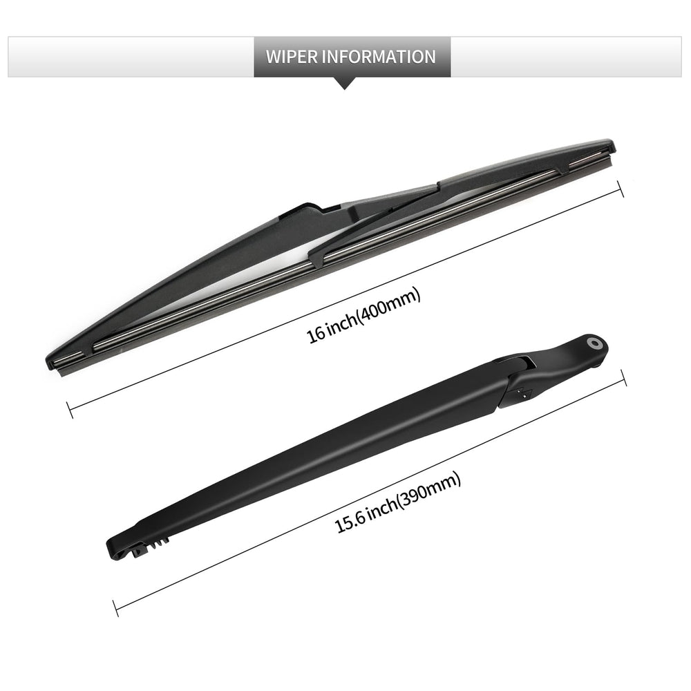 GARDIMU rear wiper arm closeup showing rust-resistant finish and durability