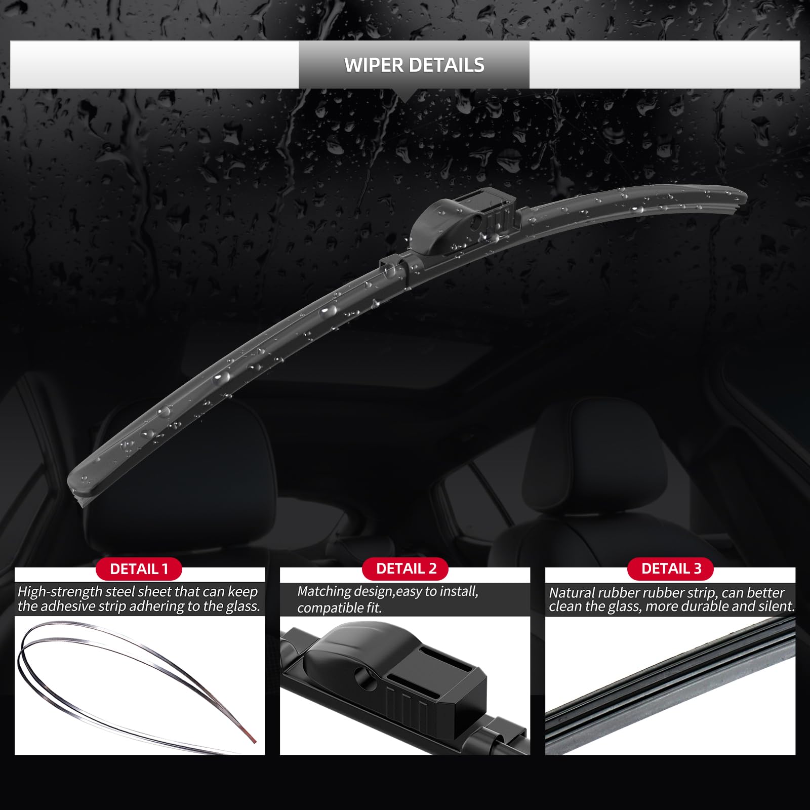 GARDIMU rear wiper installed on Cayenne tailgate enhancing rear visibility