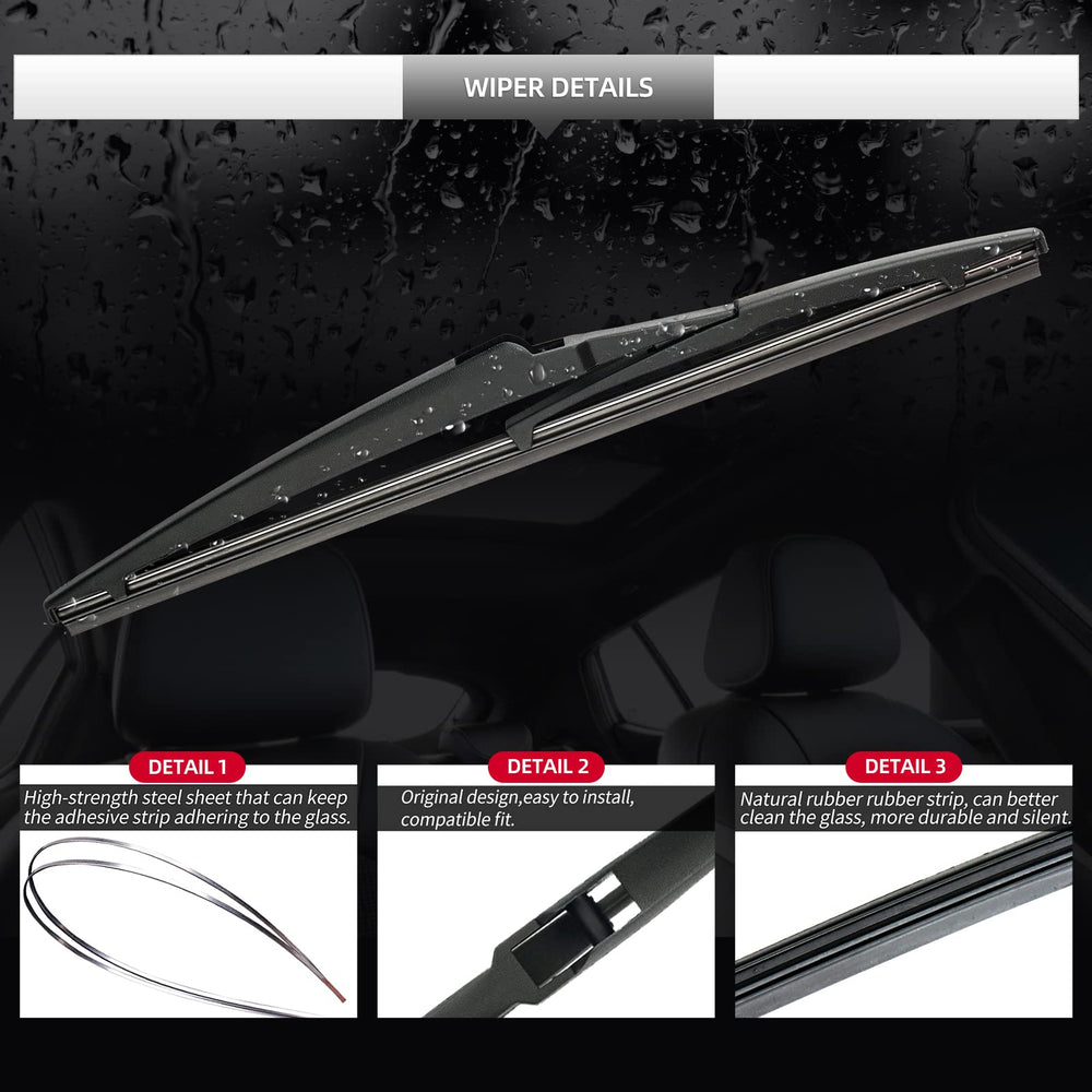 GARDIMU wiper blade rubber detail showing all-weather compound for clear wipe