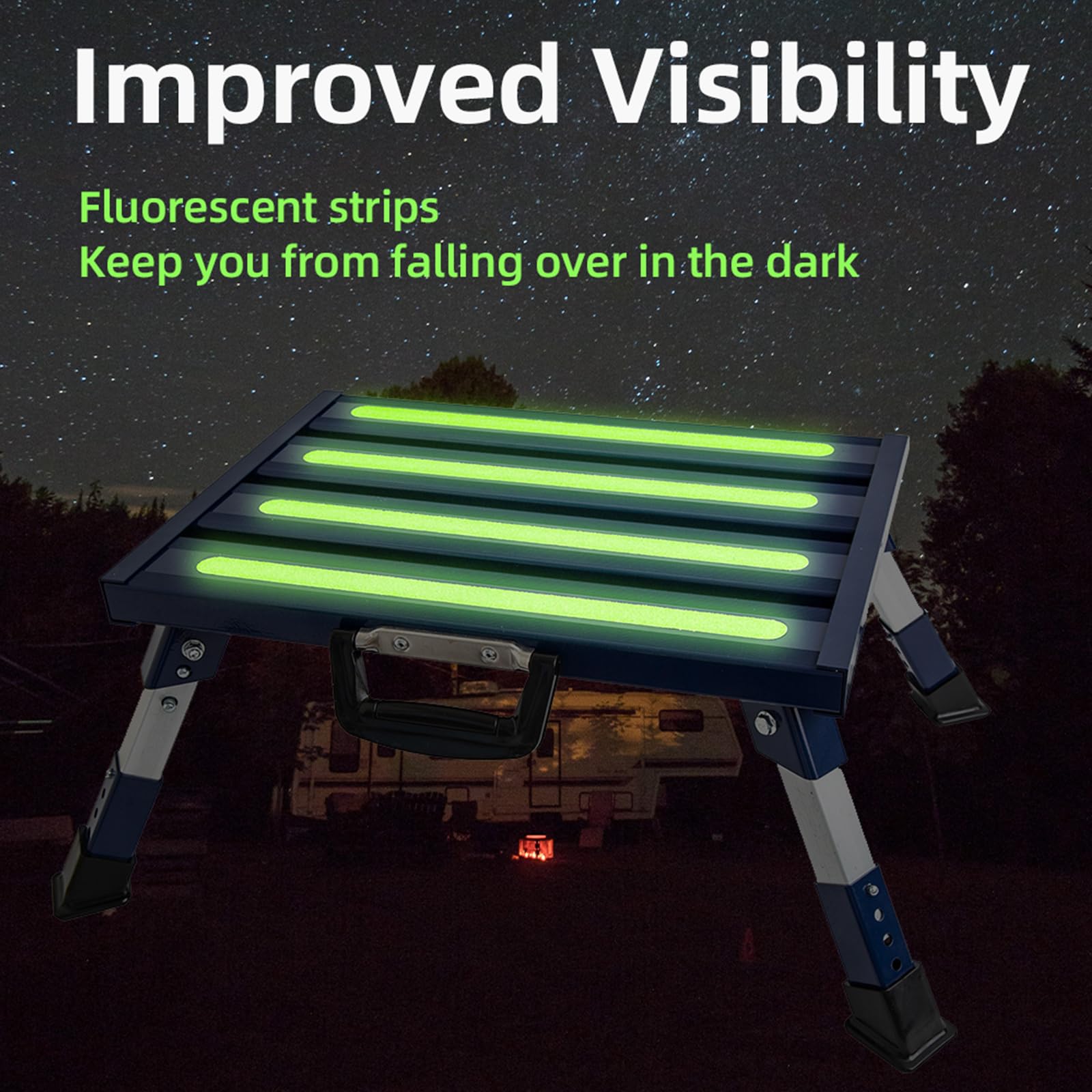 GarfatolRv in use at RV door showing convenient stepping and quick setup