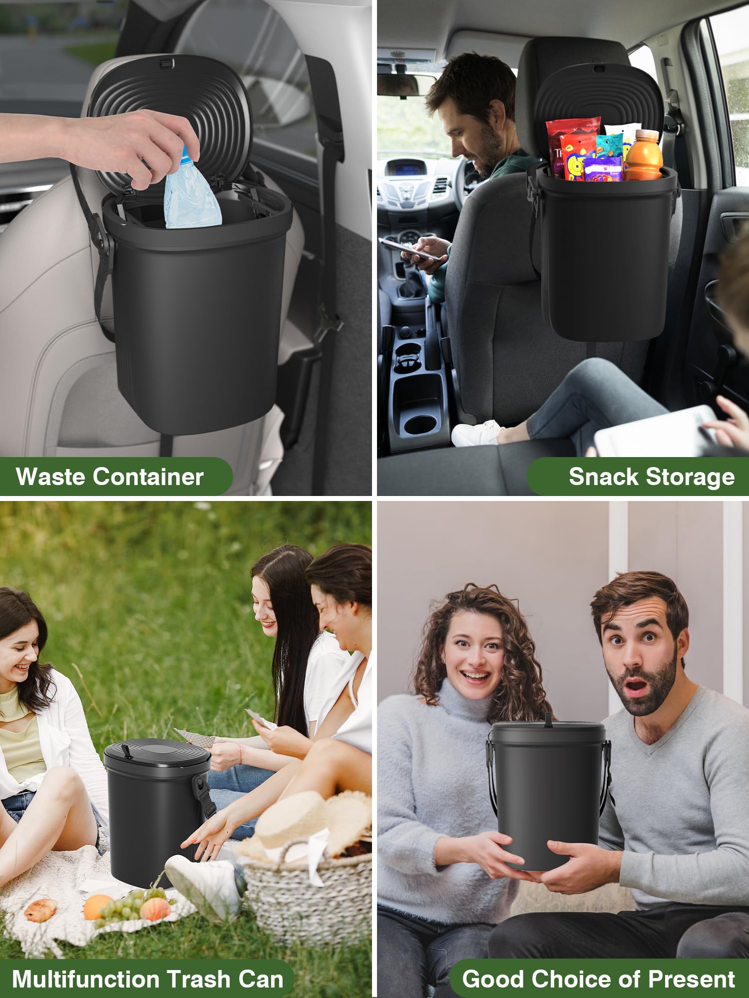 Garoopion mounted on backseat showing stability and easy access
