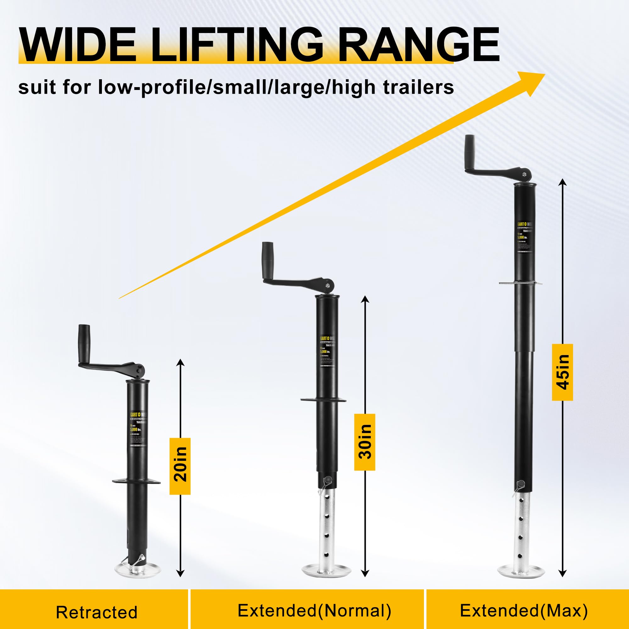 GARTOWEE adjustable drop leg detail offering precise height control benefit