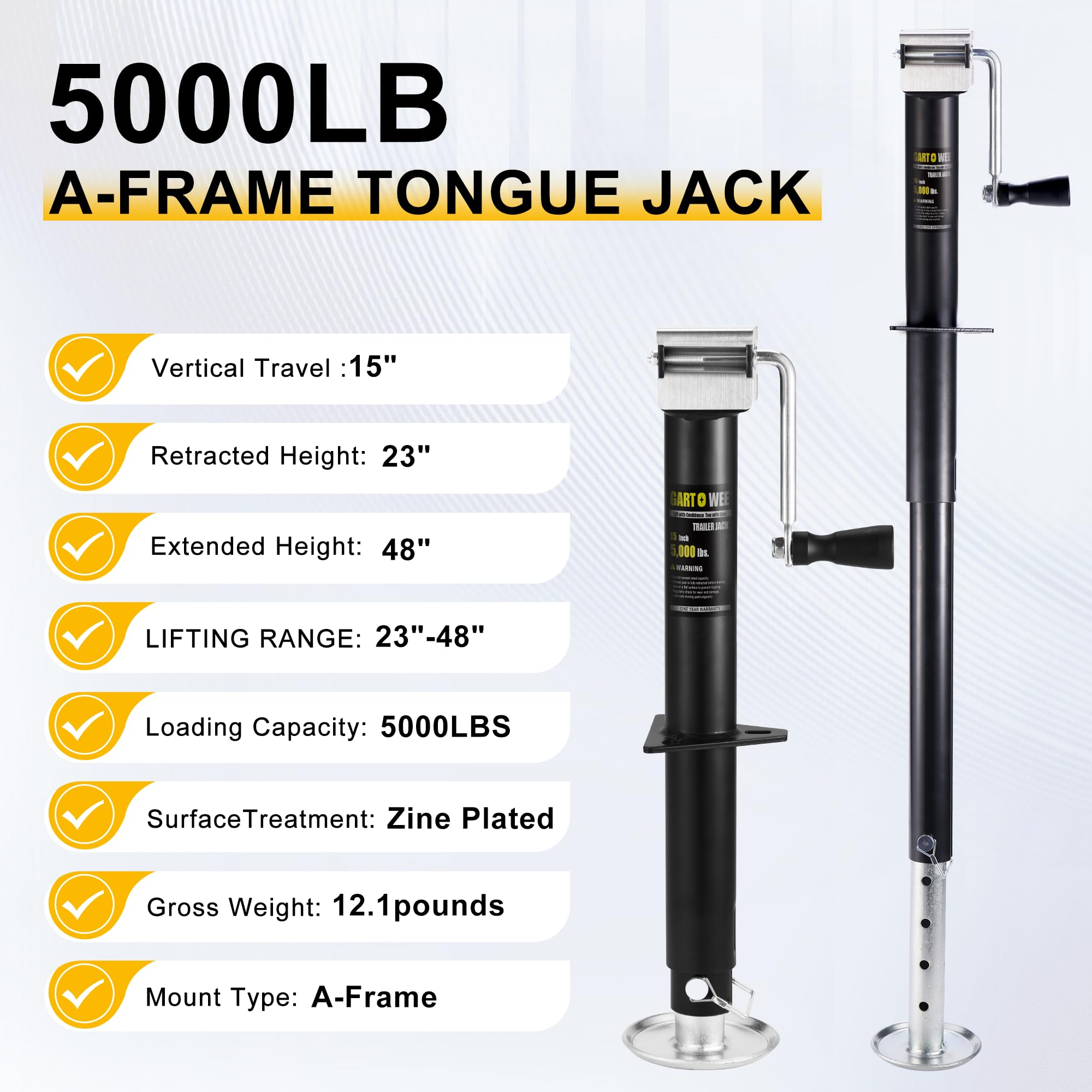GARTOWEE close‑up of side‑wind handle and gear for easier lifting and control