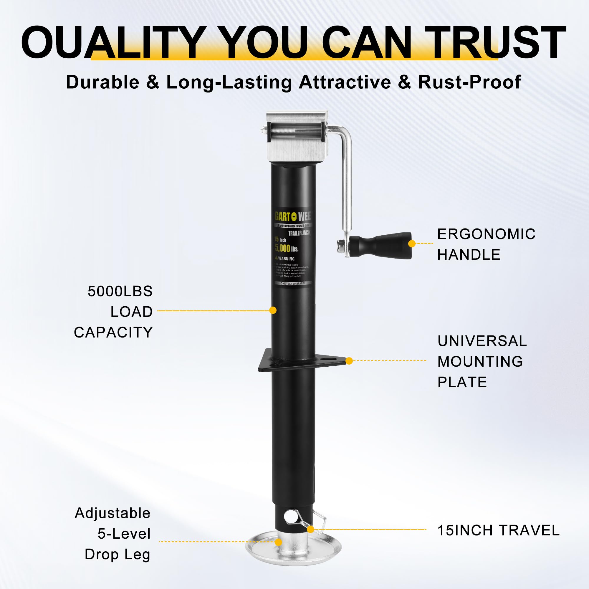 GARTOWEE black corrosion‑resistant coating finish protecting against rust