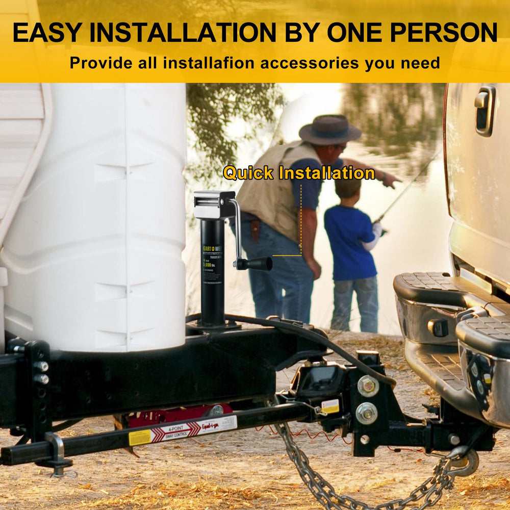 GARTOWEE mounted on a boat trailer A‑frame demonstrating proper fit and use