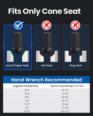GAsupply side profile of a 2-inch tall conical seat lug nut for improved wheel coverage