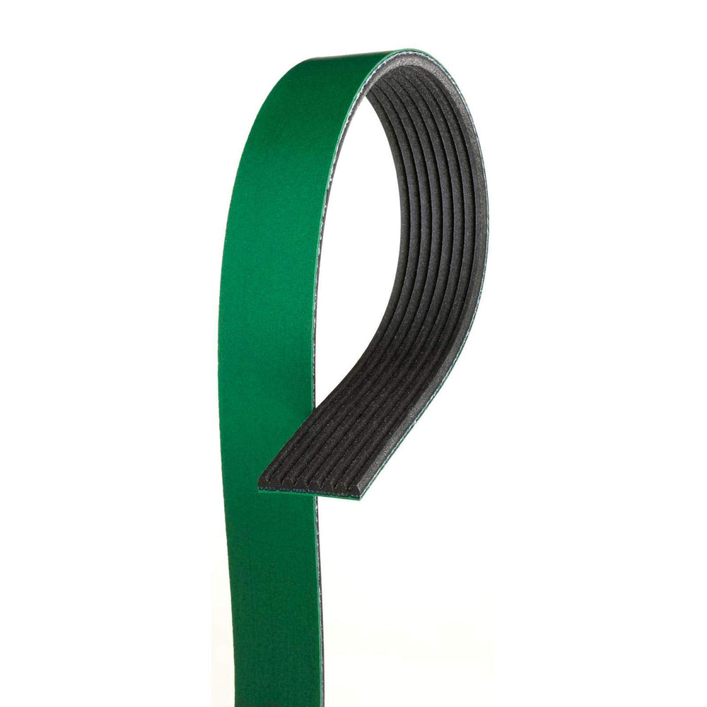 Gates K081264HD front view showing belt profile and green overcord for durability