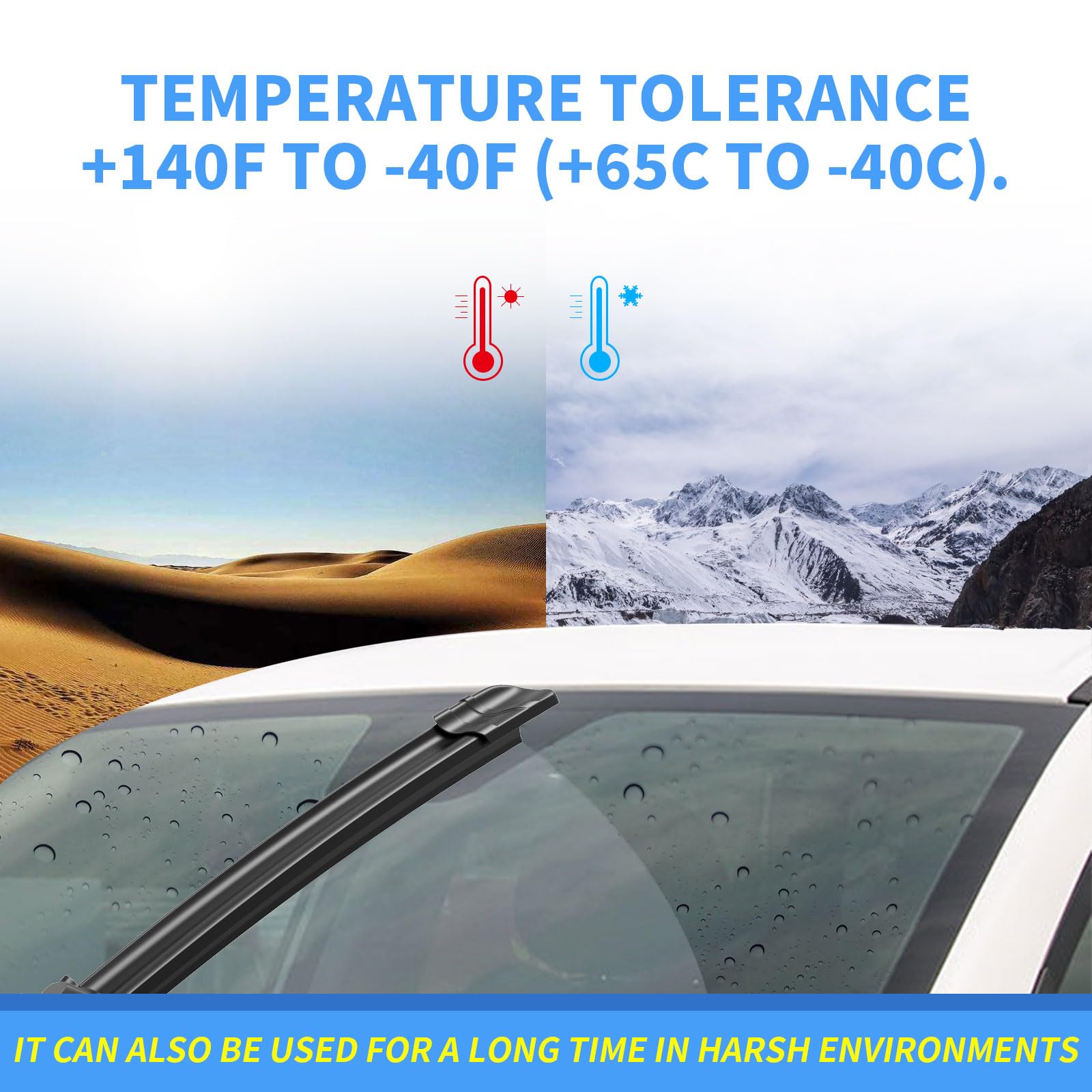 Gavimnal blades installed during rain illustrating reliable water-shedding performance