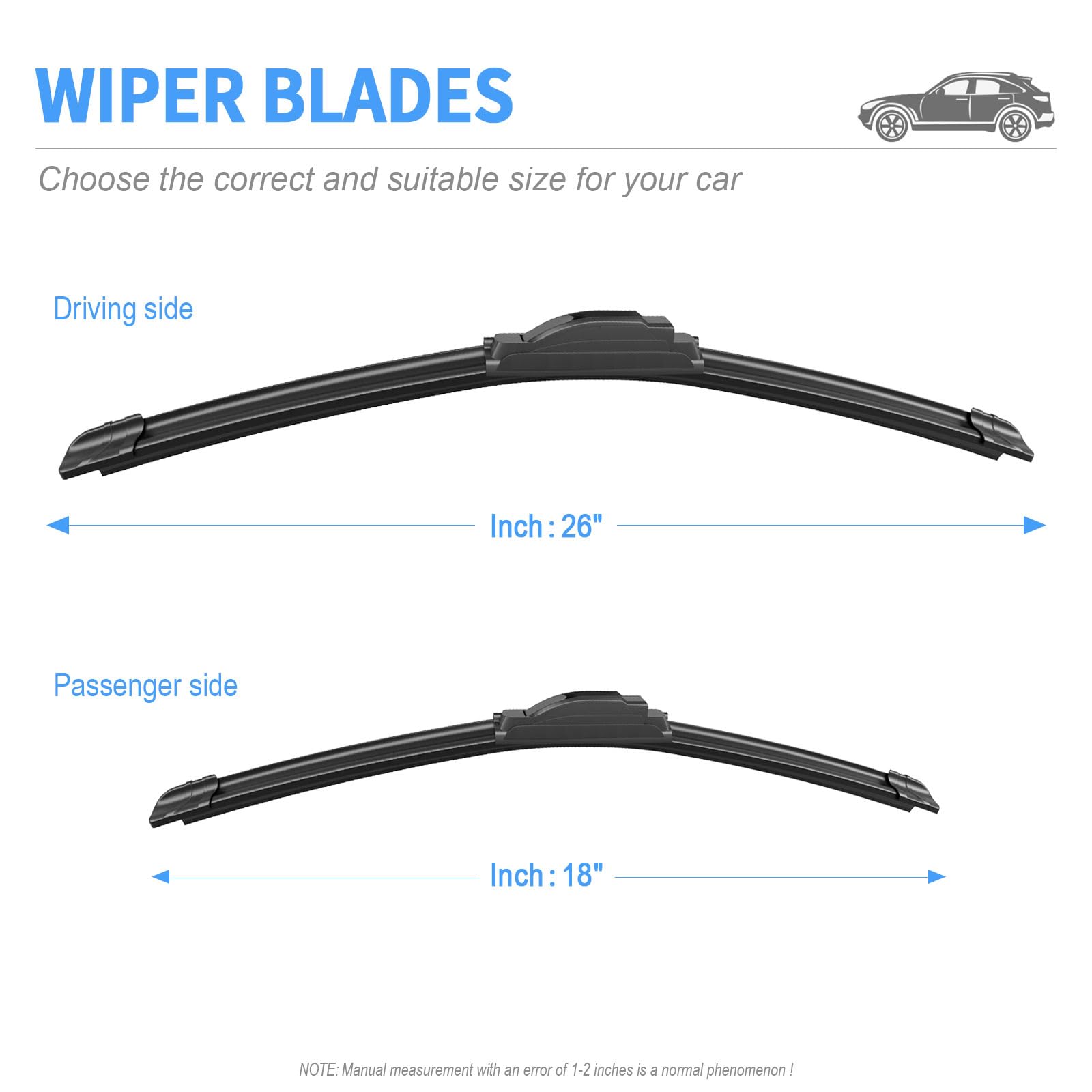 Gavimnal 26 inch and 18 inch blades side-by-side for correct sizing