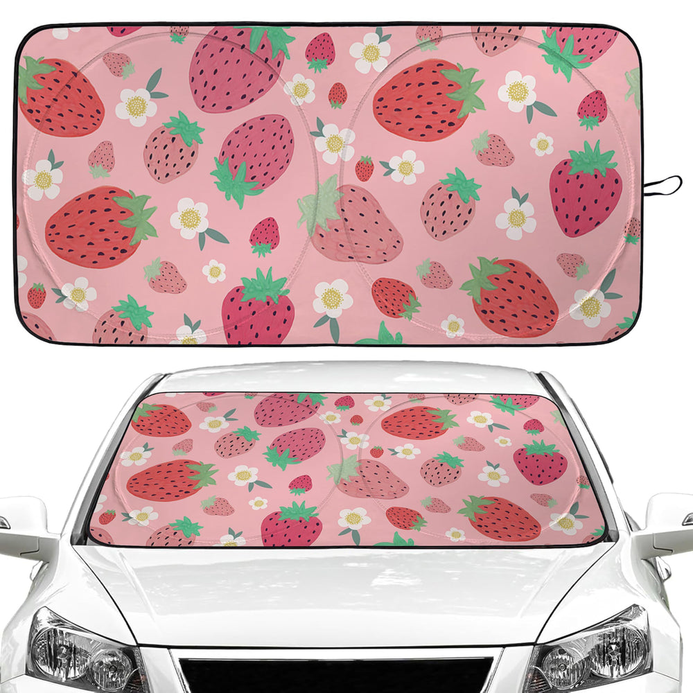 Gayruaicjz front packaging showing strawberry sunshade benefits and size