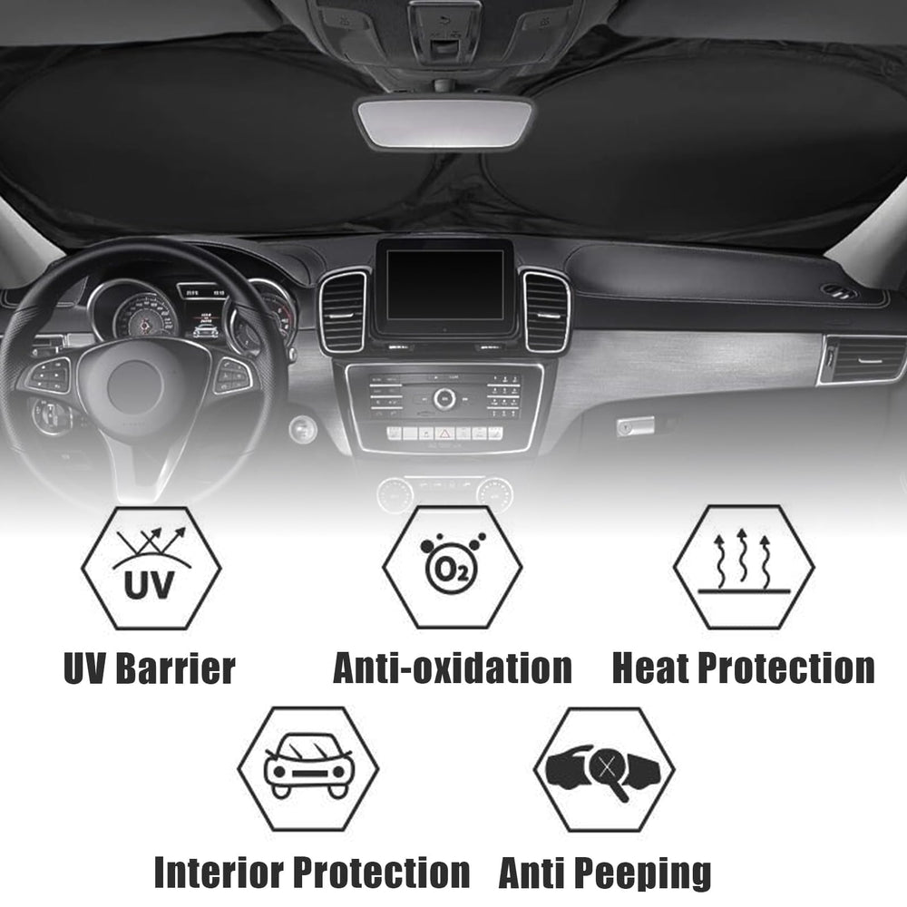 Gayruaicjz installed on windshield reducing glare and cabin heat