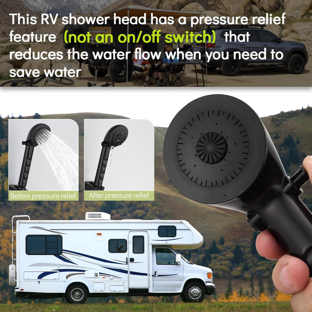 gcbcrit close-up of shower head trickle valve emphasizing water-saving control