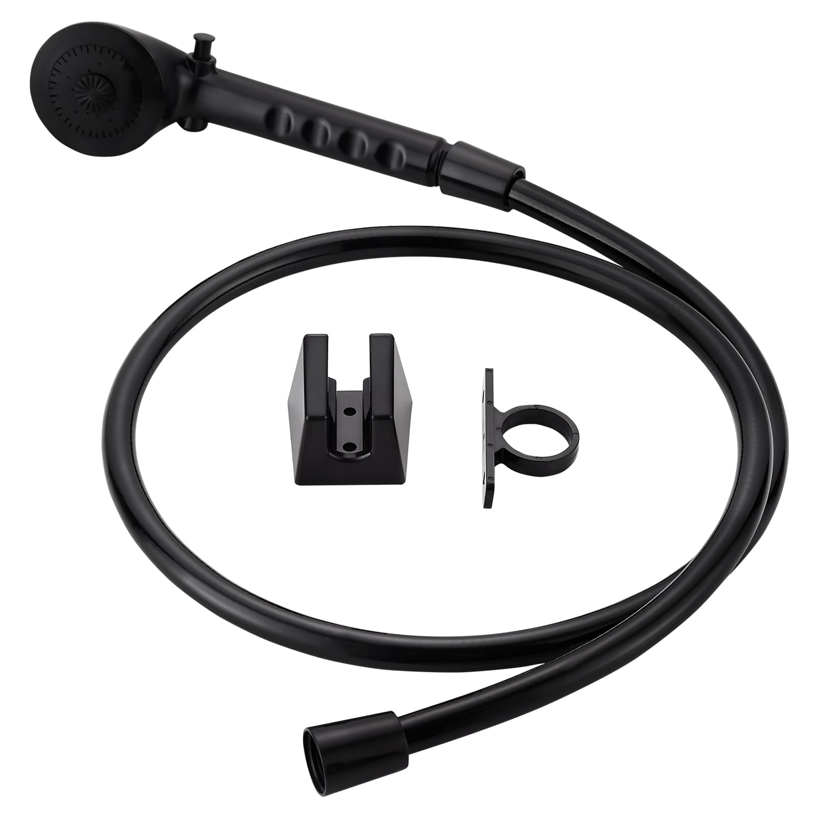 gcbcrit matte black shower head front view showing sleek finish and durable ABS material