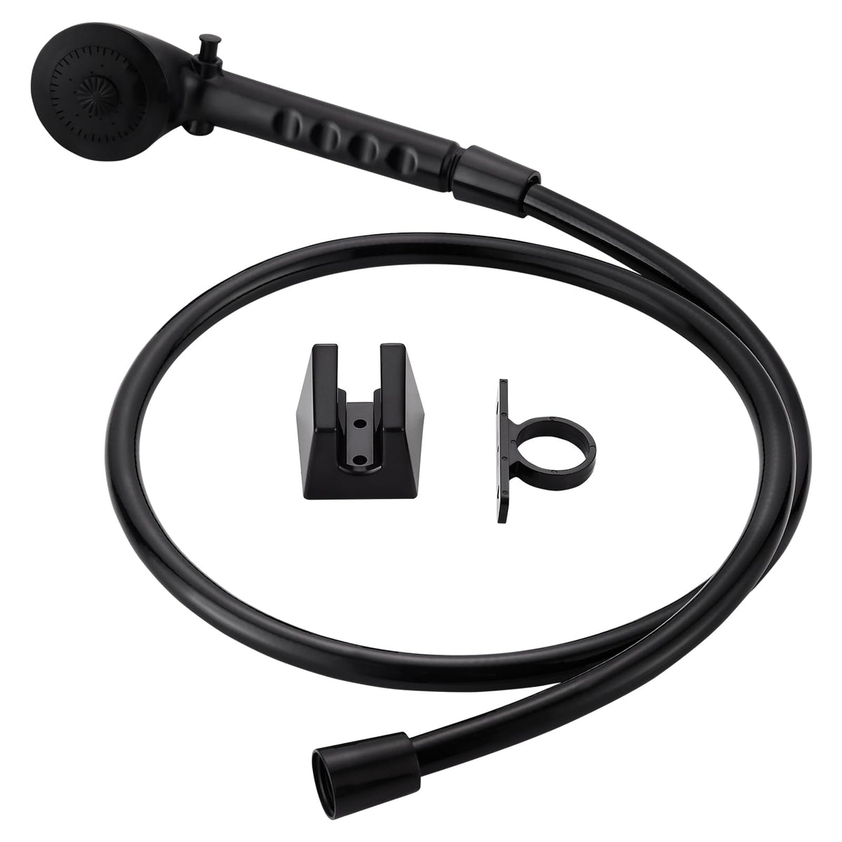 gcbcrit matte black shower head front view showing sleek finish and durable ABS material