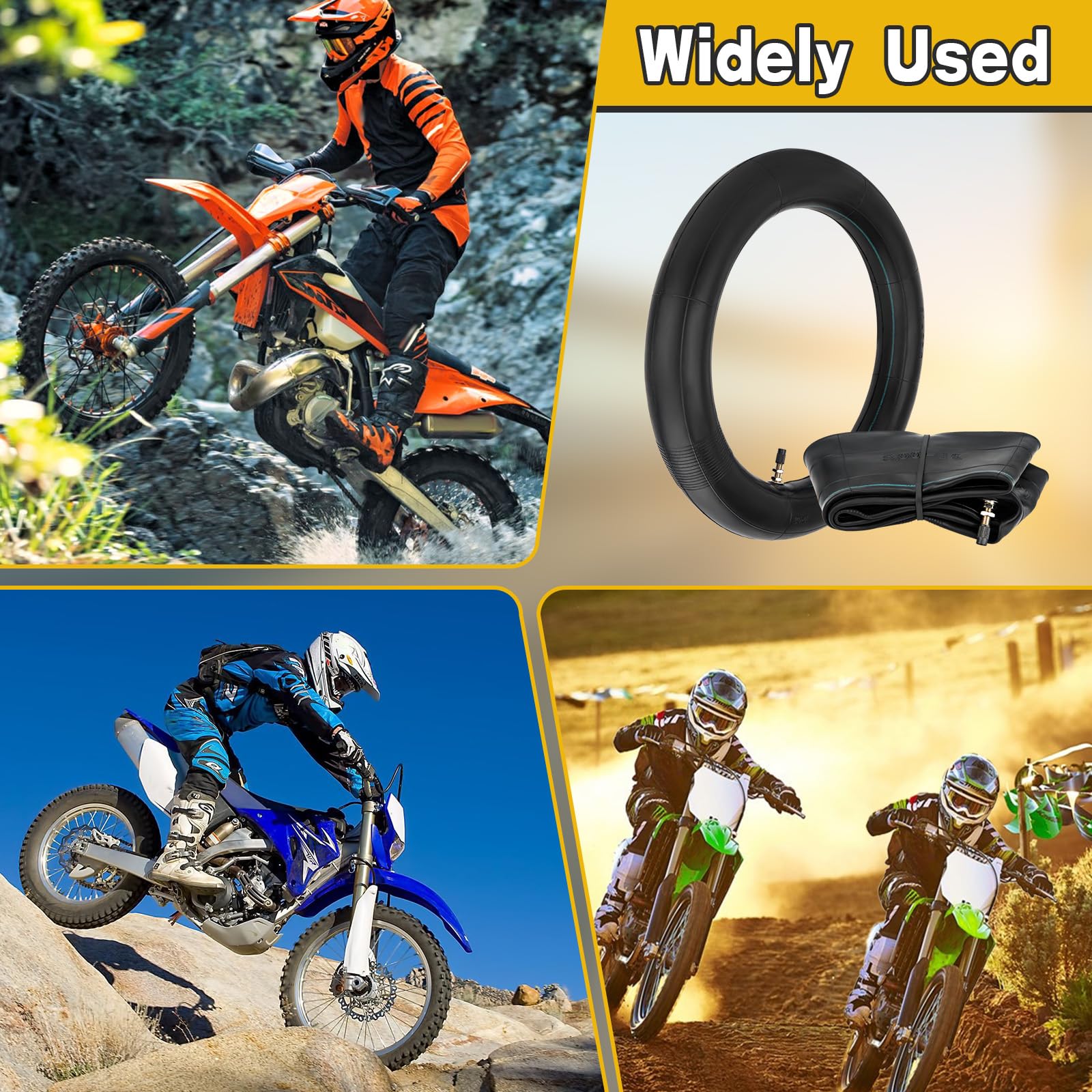 GDHSWJ inner tube on a trail bike in outdoor setting showing durability on rough terrain