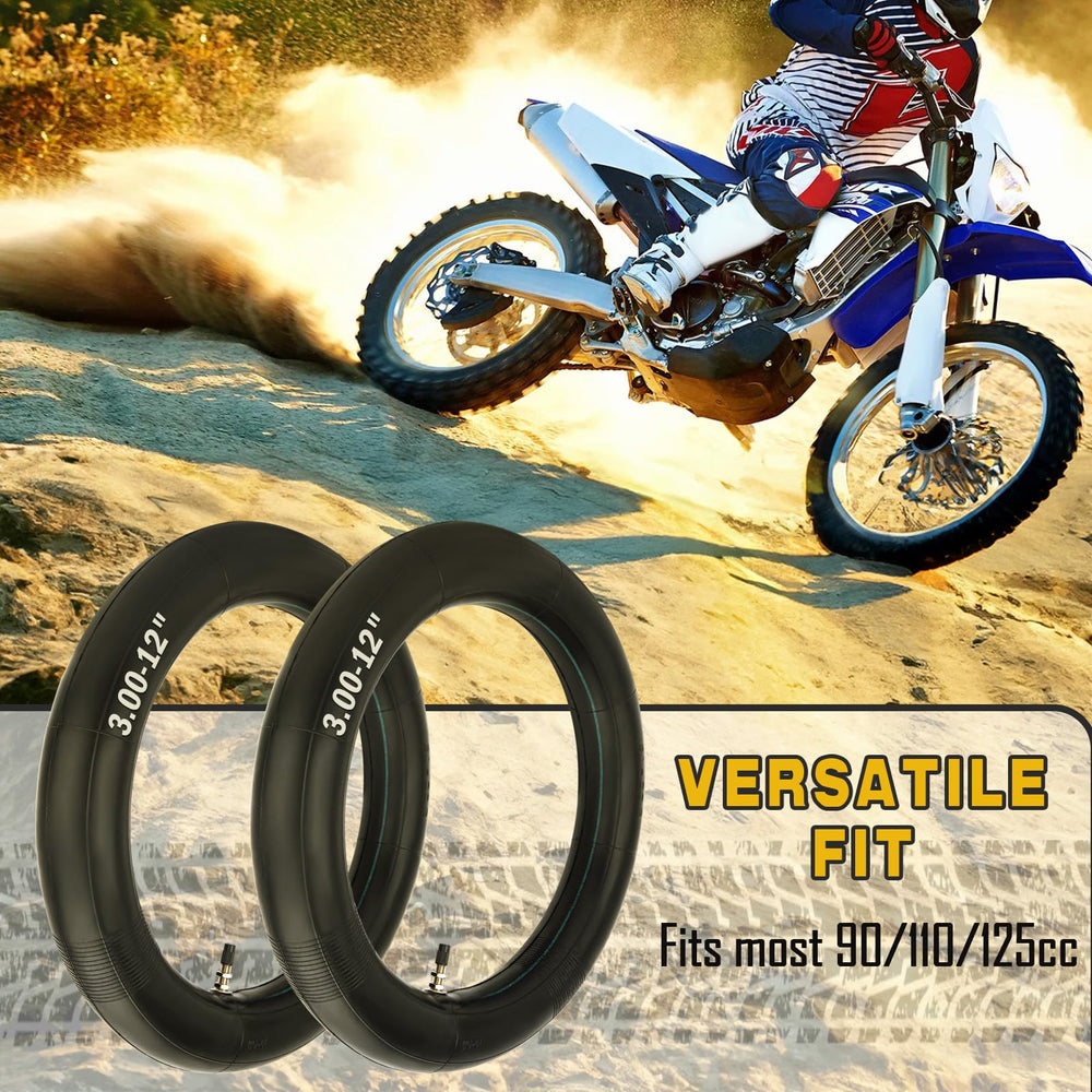 GDHSWJ inner tube installed on a dirt bike rear wheel demonstrating fit and stability
