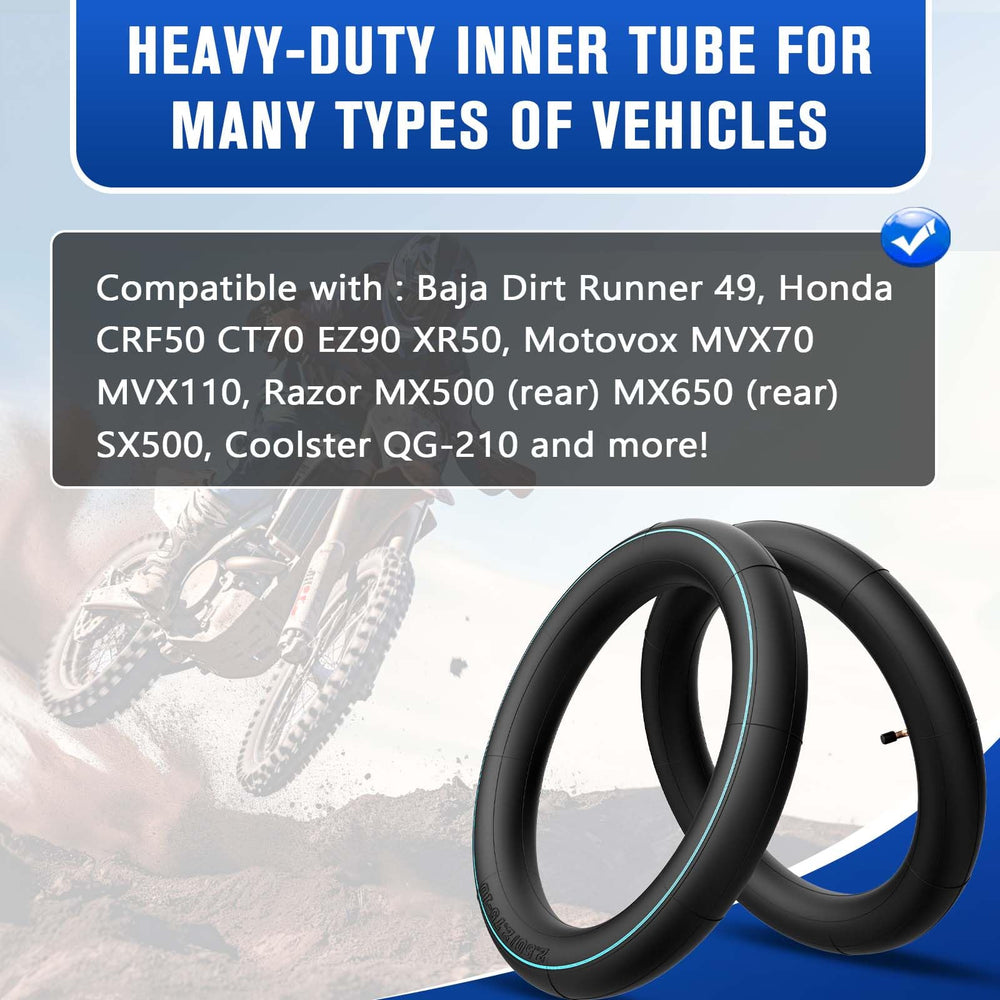 GDHSWJ tube mounted on a dirt bike wheel, reliable trail performance