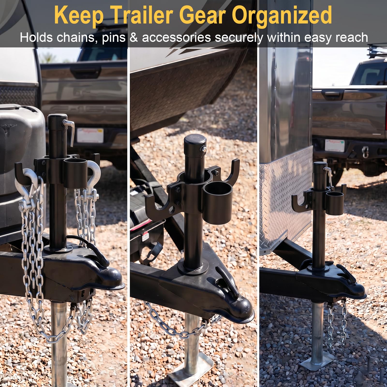 GDMQWSP installed on RV tongue in a lifestyle setting reducing clutter and protecting gear