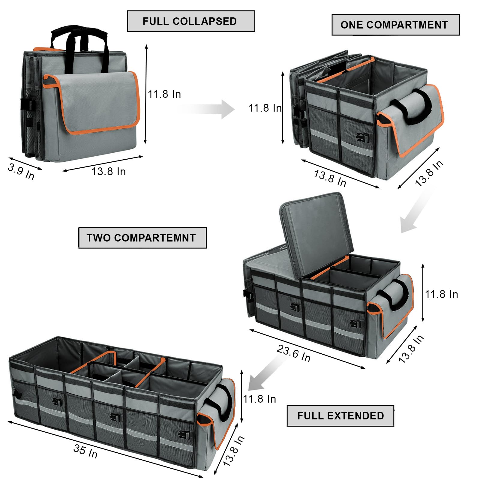 GDNasist top view of adjustable dividers showing customizable layout for varied cargo sizes