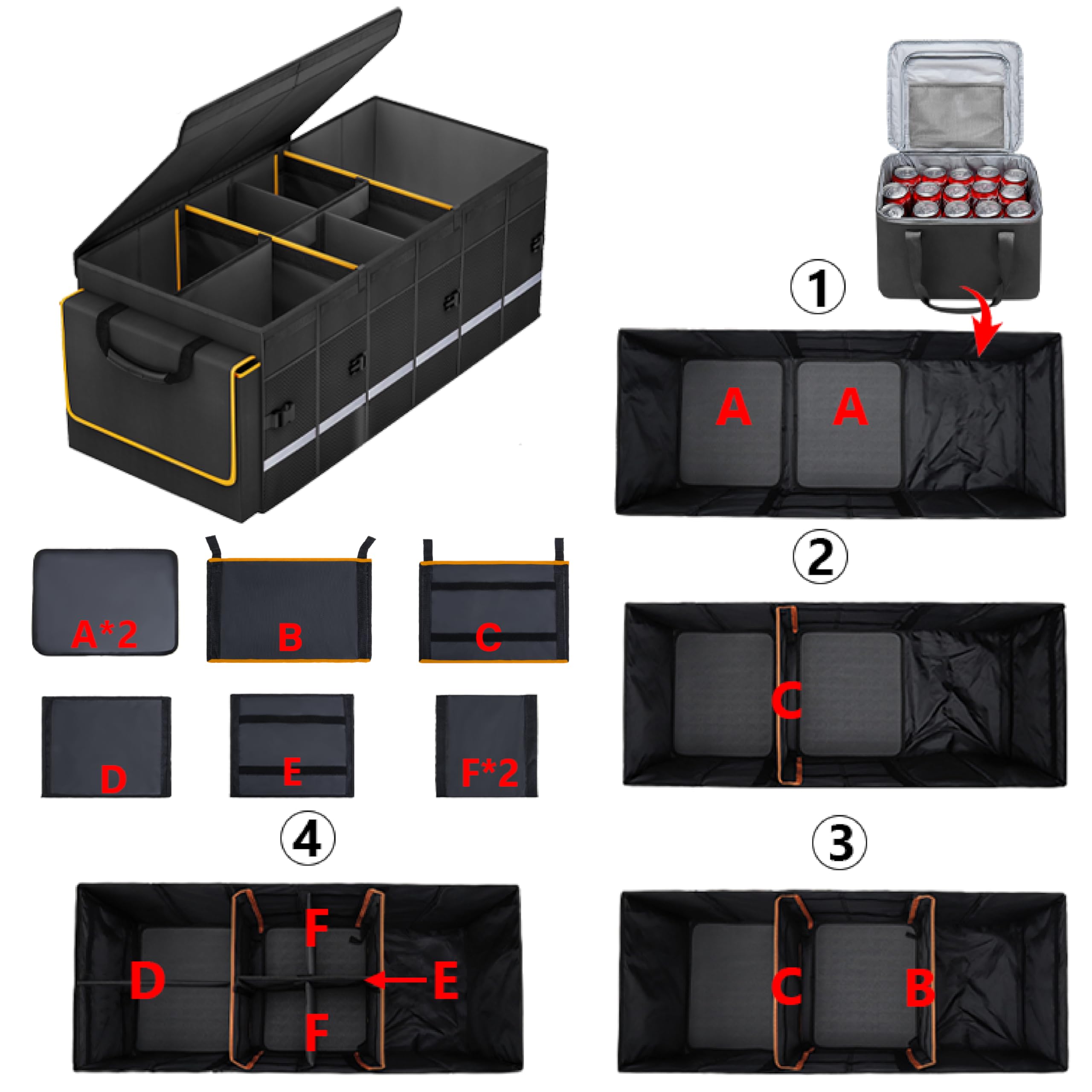 GDNasist removable insulated cooler bag shown separately for portability