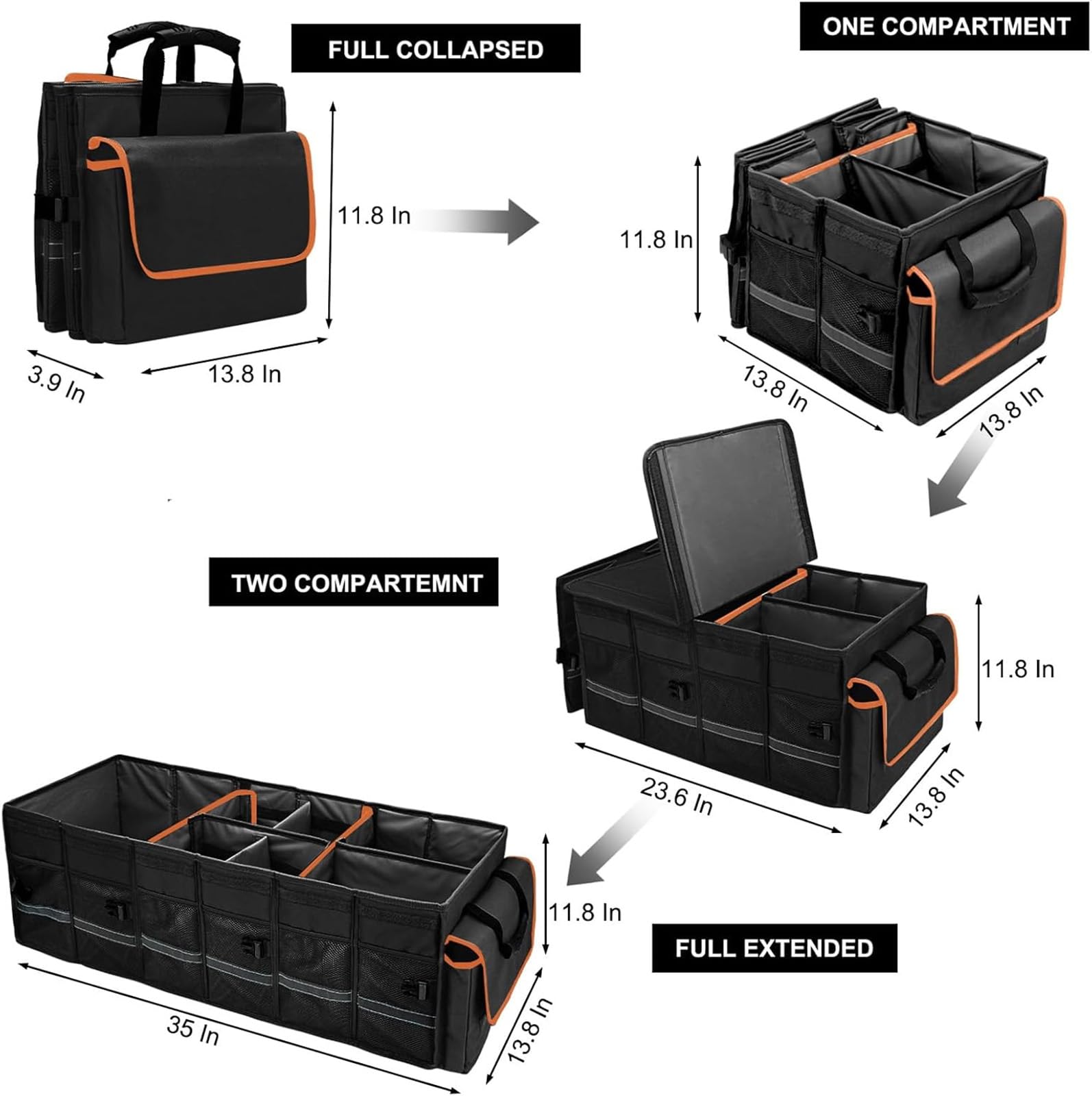GDNasist open organizer with six dividers for customized compartments