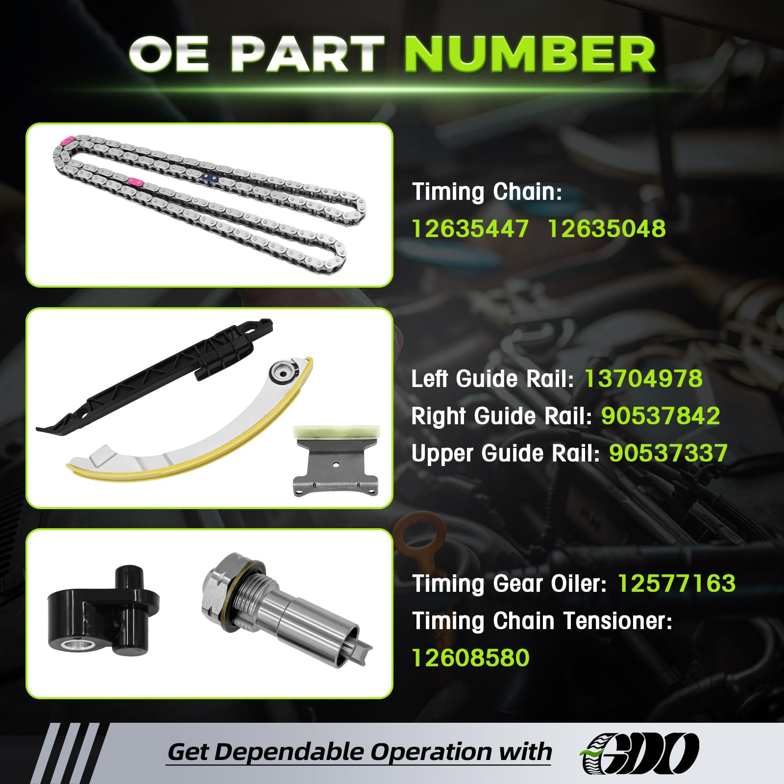 GDO left and right guide rails labeled to simplify installer identification and replacement