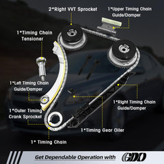GDO timing guide and tensioner assembly close-up showing durable construction
