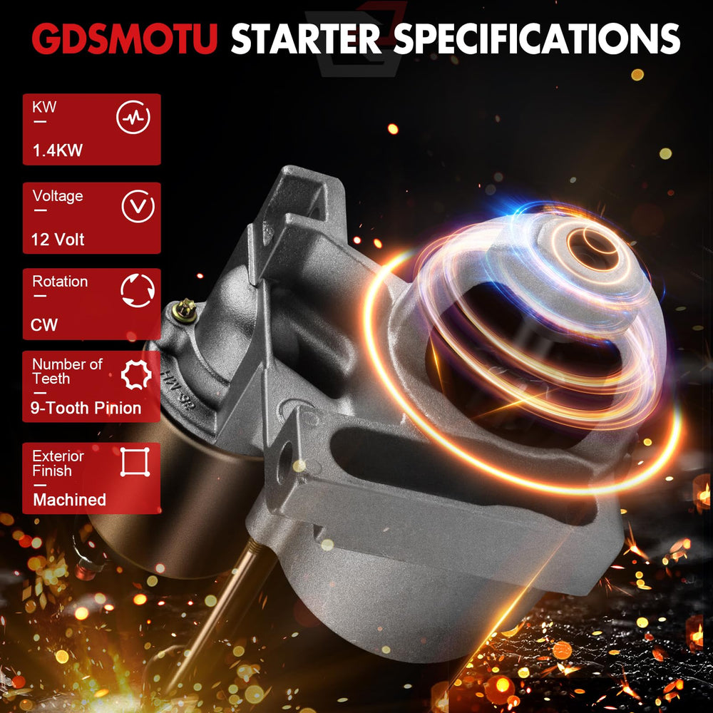 GDSMOTU starter side with mounting ears visible for easy bolt-up installation