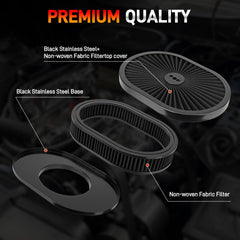 GDUKOP air cleaner installed on V8 engine showing improved throttle response and fitment