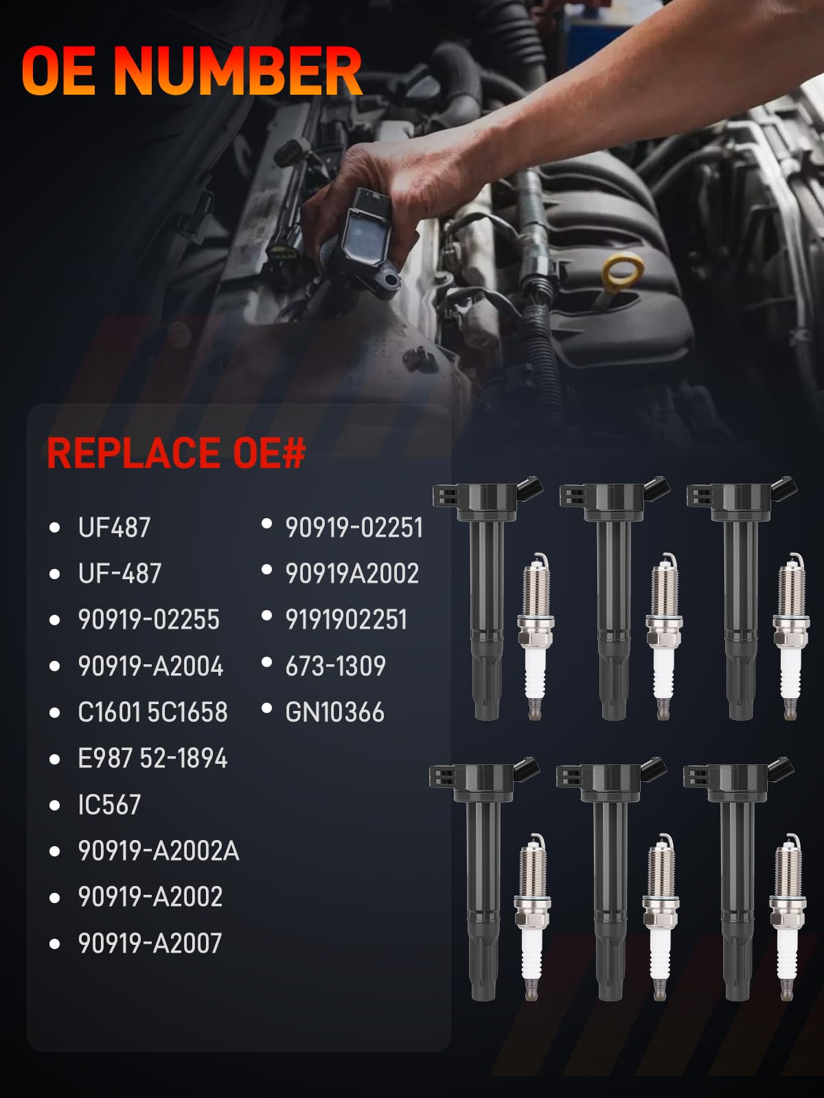 GDUKOP iridium spark plug detail showing double-iridium tip for longevity