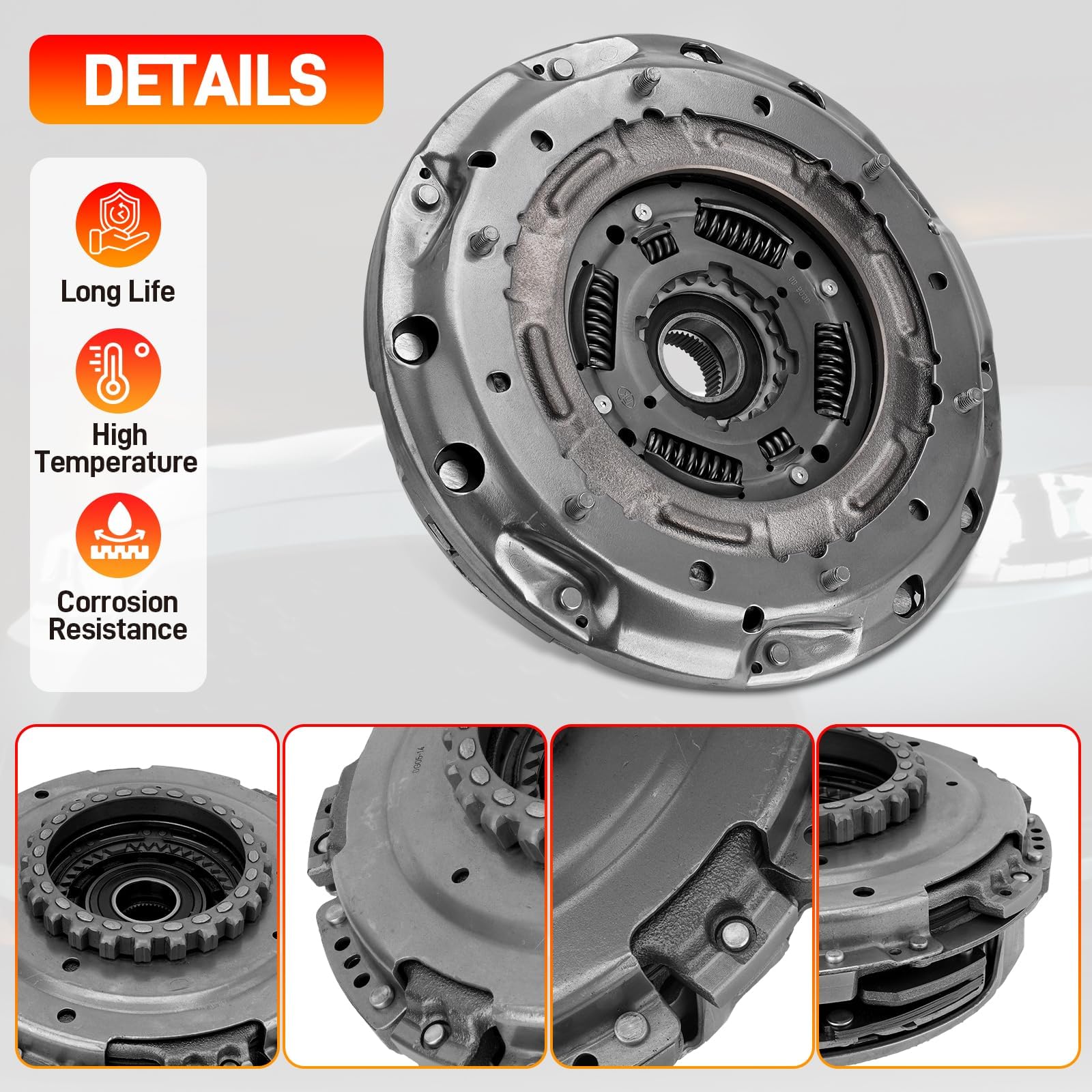 GDUKOP full kit layout showing pressure plate, disc, fork, bearing and ring for complete replacement