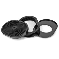 GDUKOP oval air cleaner front view showing chrome lid and black filter improving engine bay style