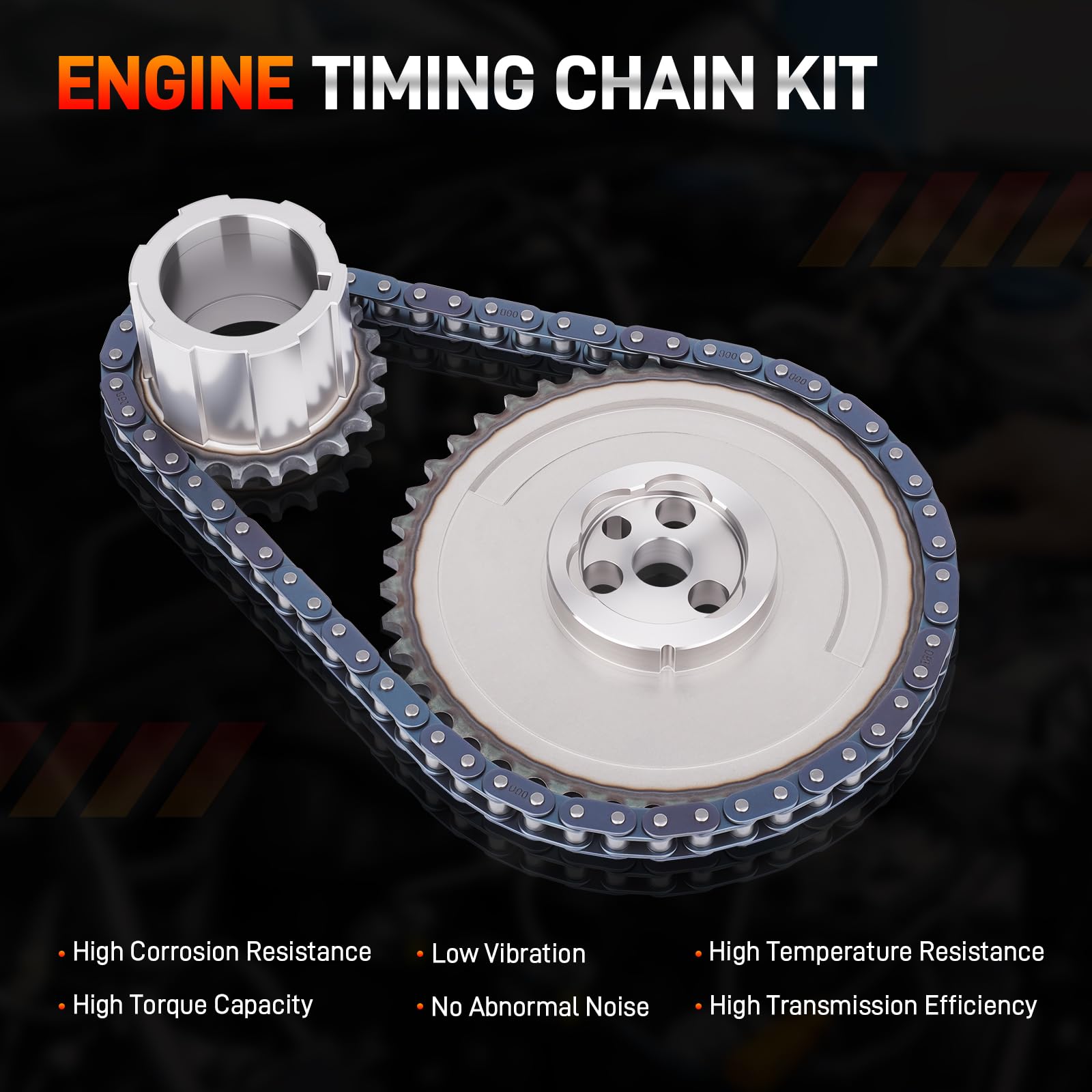 GDUKOP timing chain with cam and crank sprockets arranged for clarity and reliability