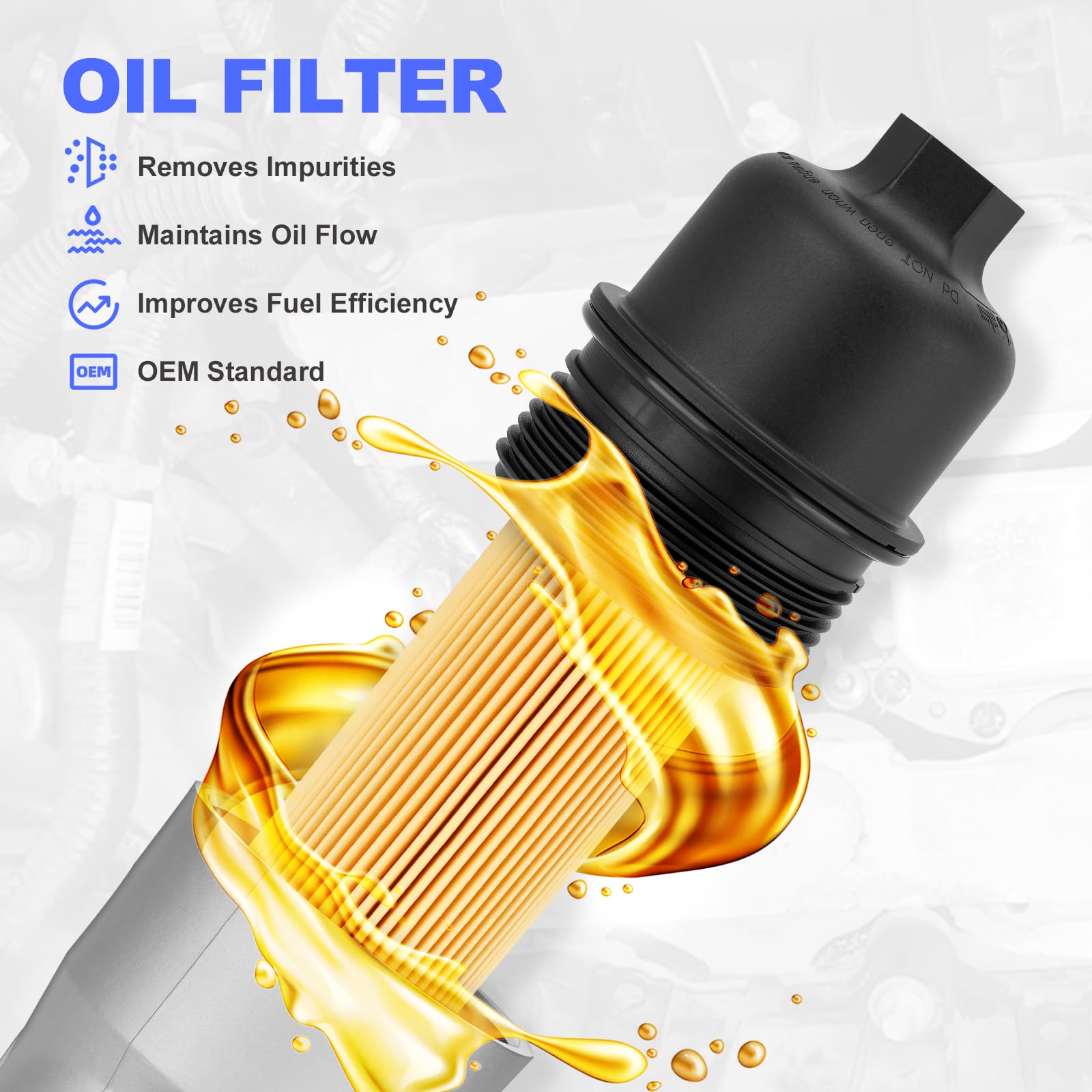 GEARFLEX gasket and preinstalled oil filter illustrating ready-to-install convenience